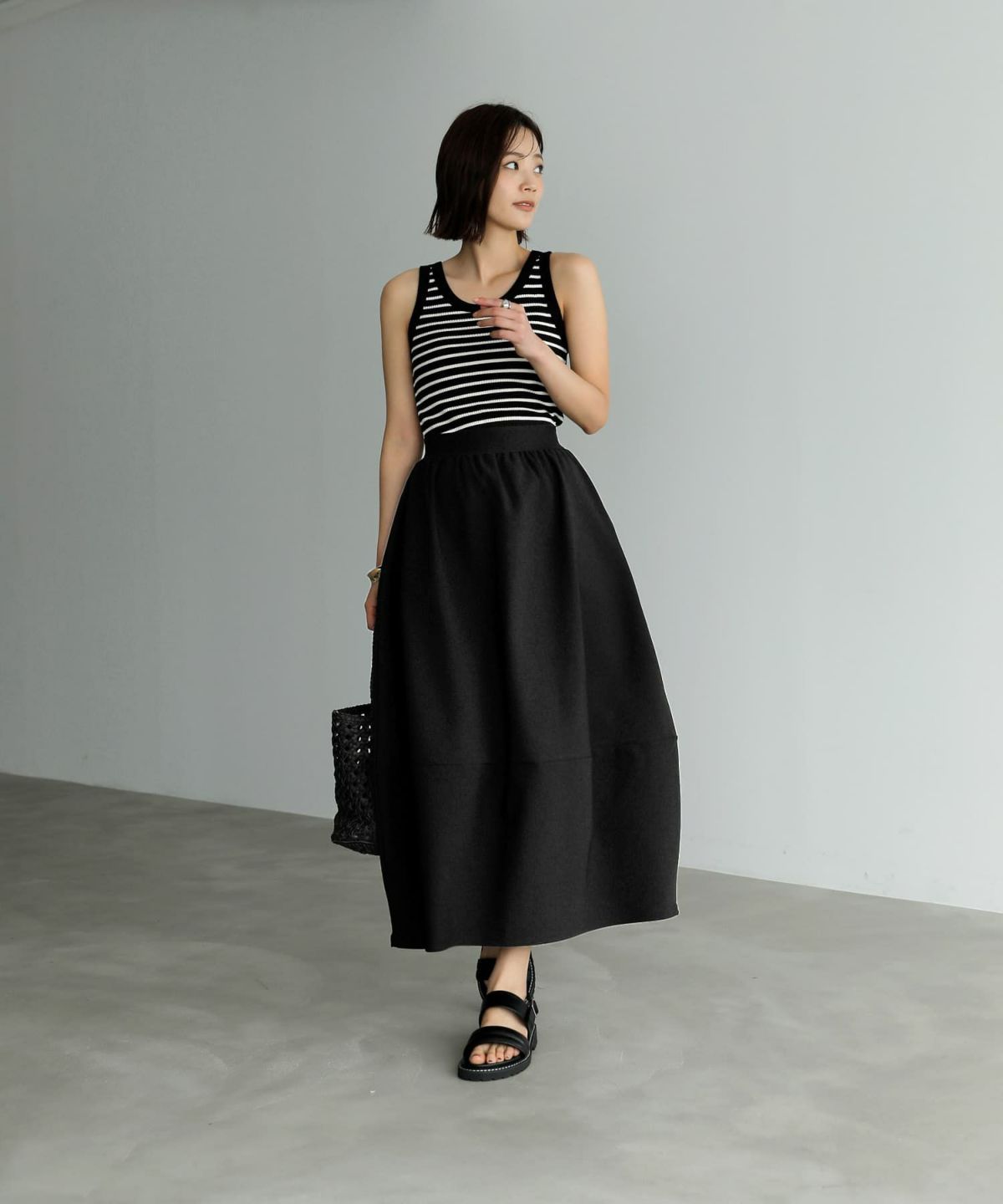 着用イメージ　167cm ブラック 02サイズ