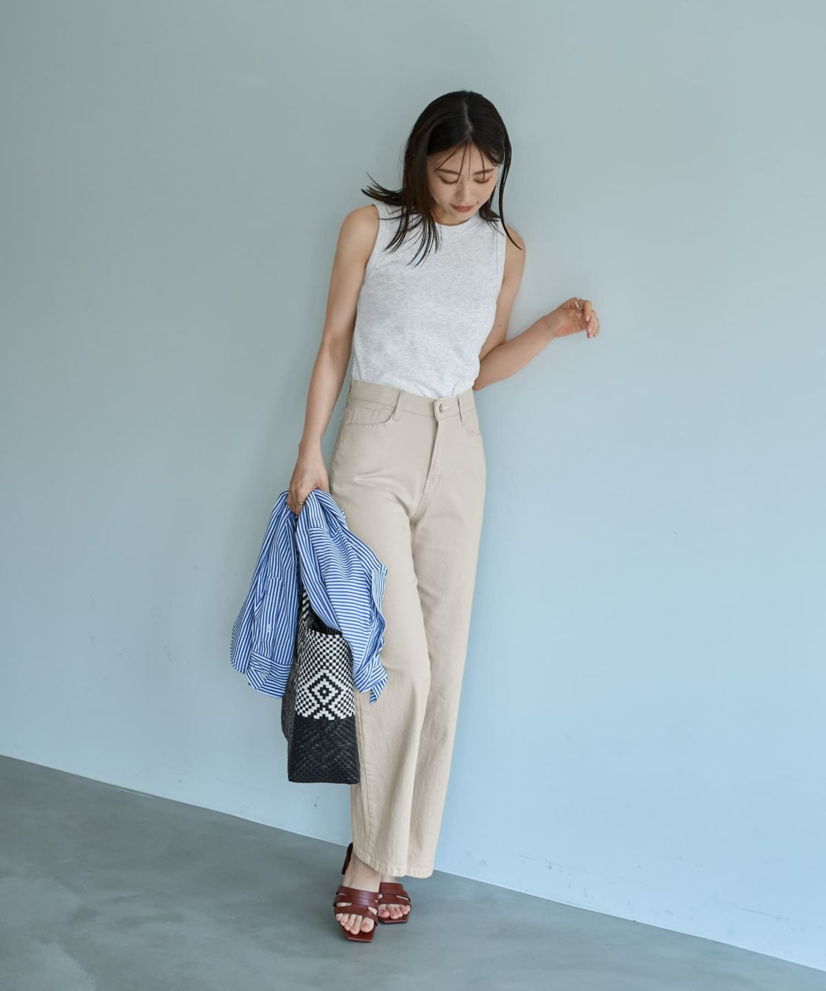 着用イメージ　166cm マーブル