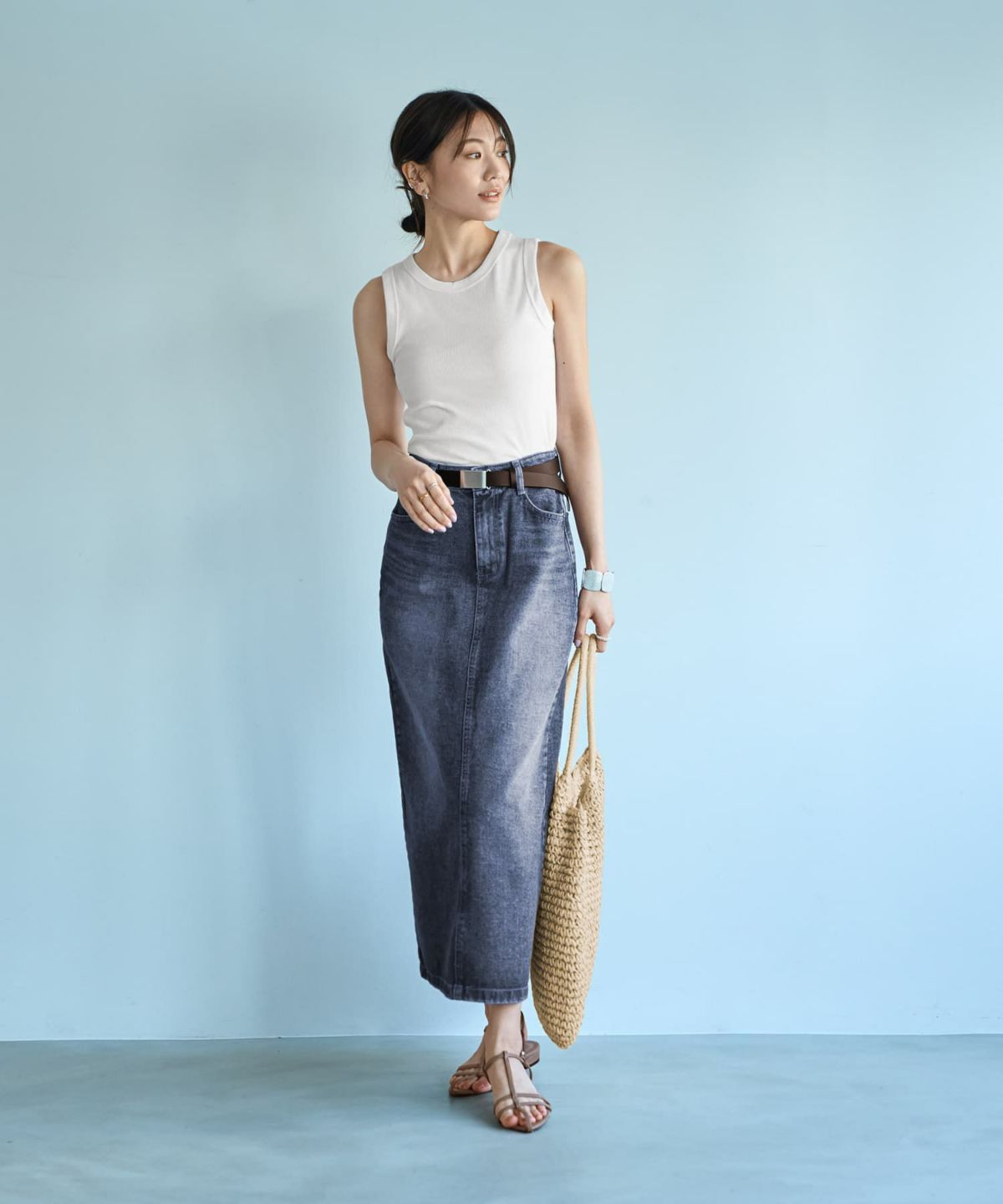 着用イメージ　166cm ホワイト