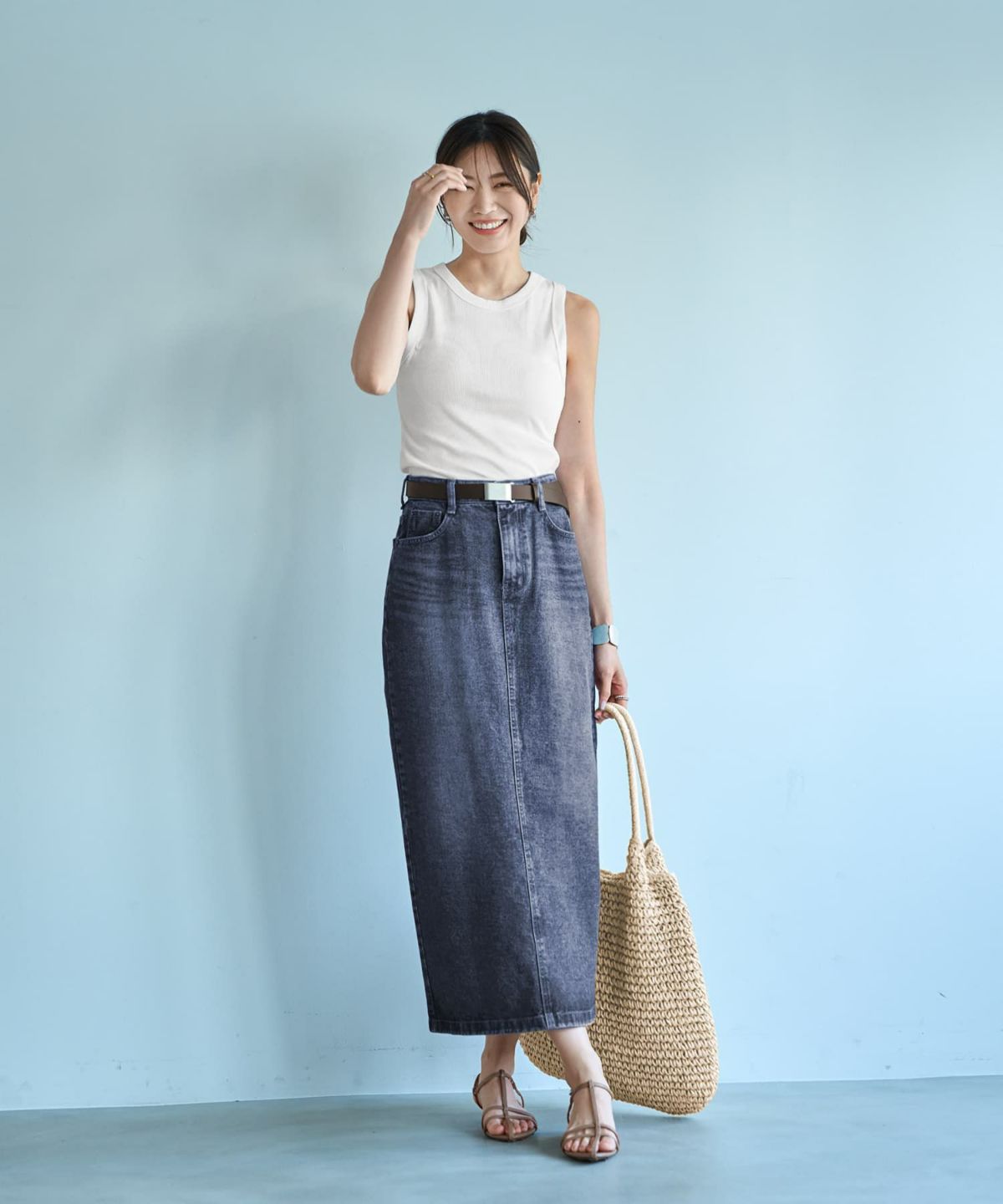 着用イメージ　166cm ホワイト