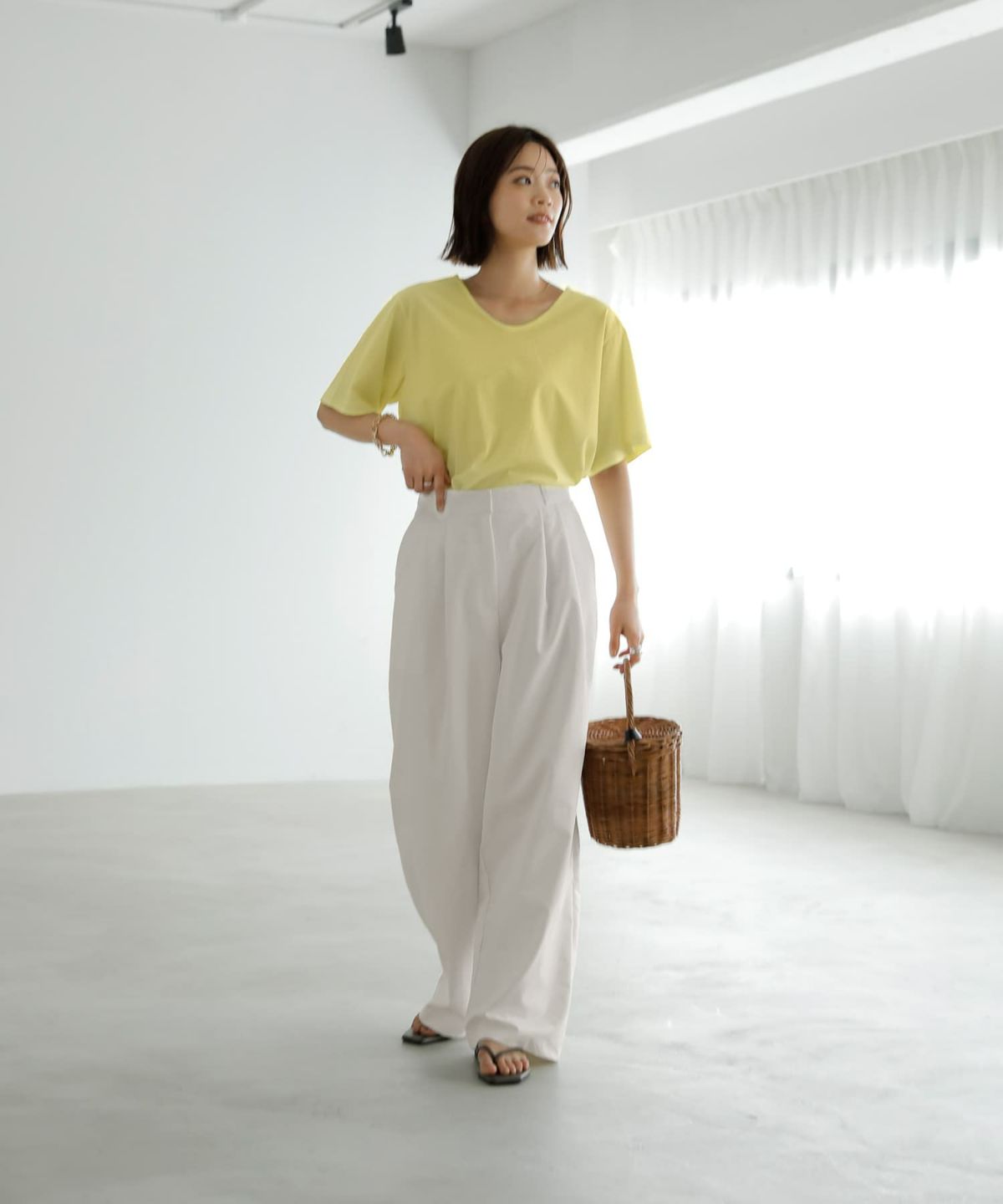 着用イメージ　167cm Sサイズ アイボリー