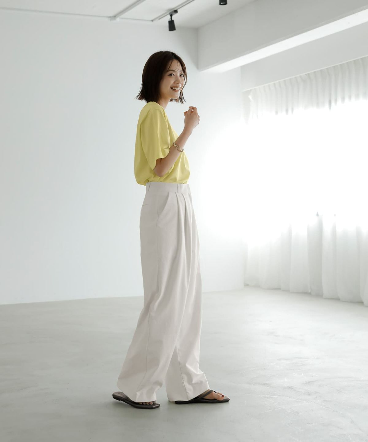 着用イメージ　167cm Sサイズ アイボリー