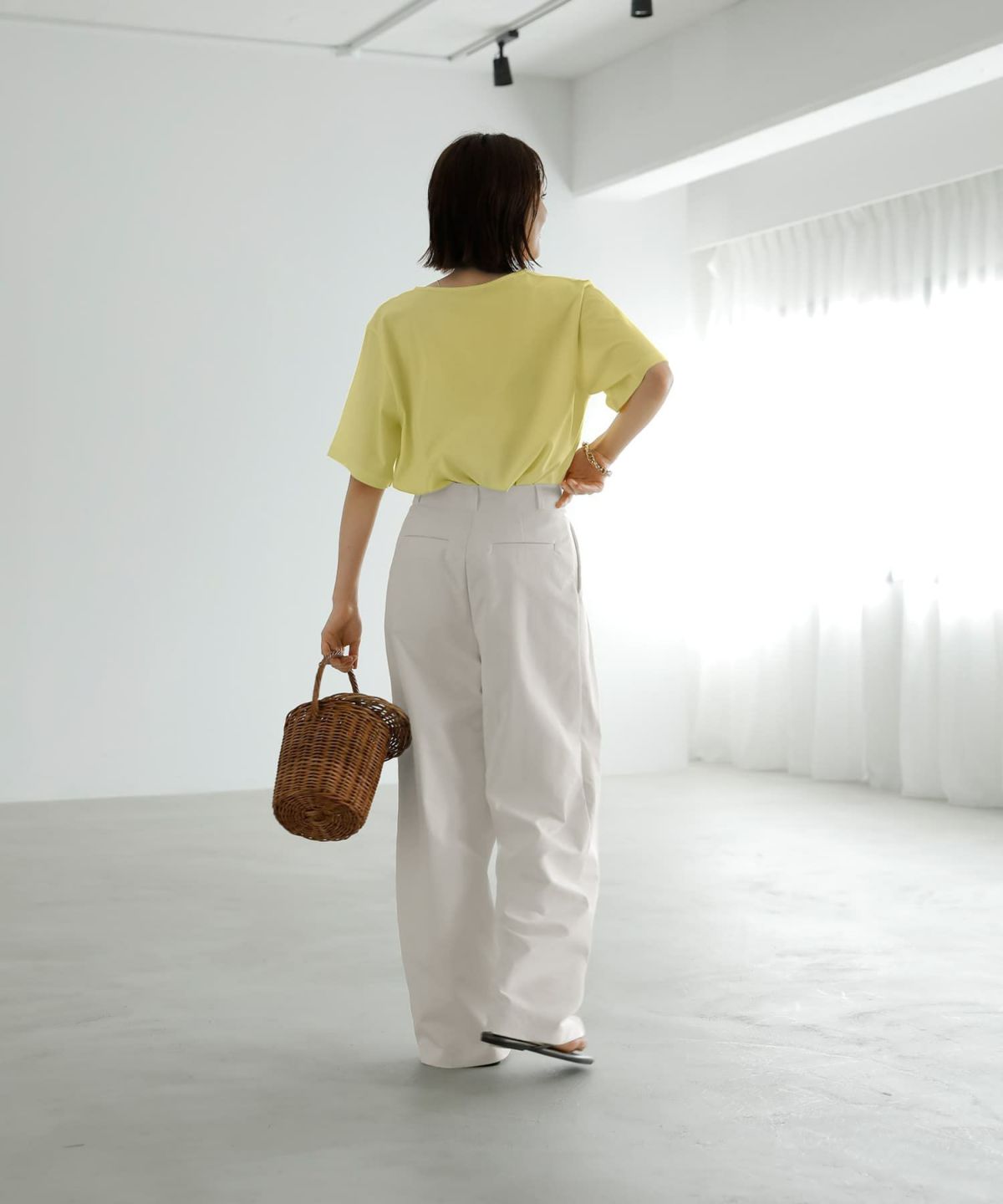 着用イメージ　167cm Sサイズ アイボリー