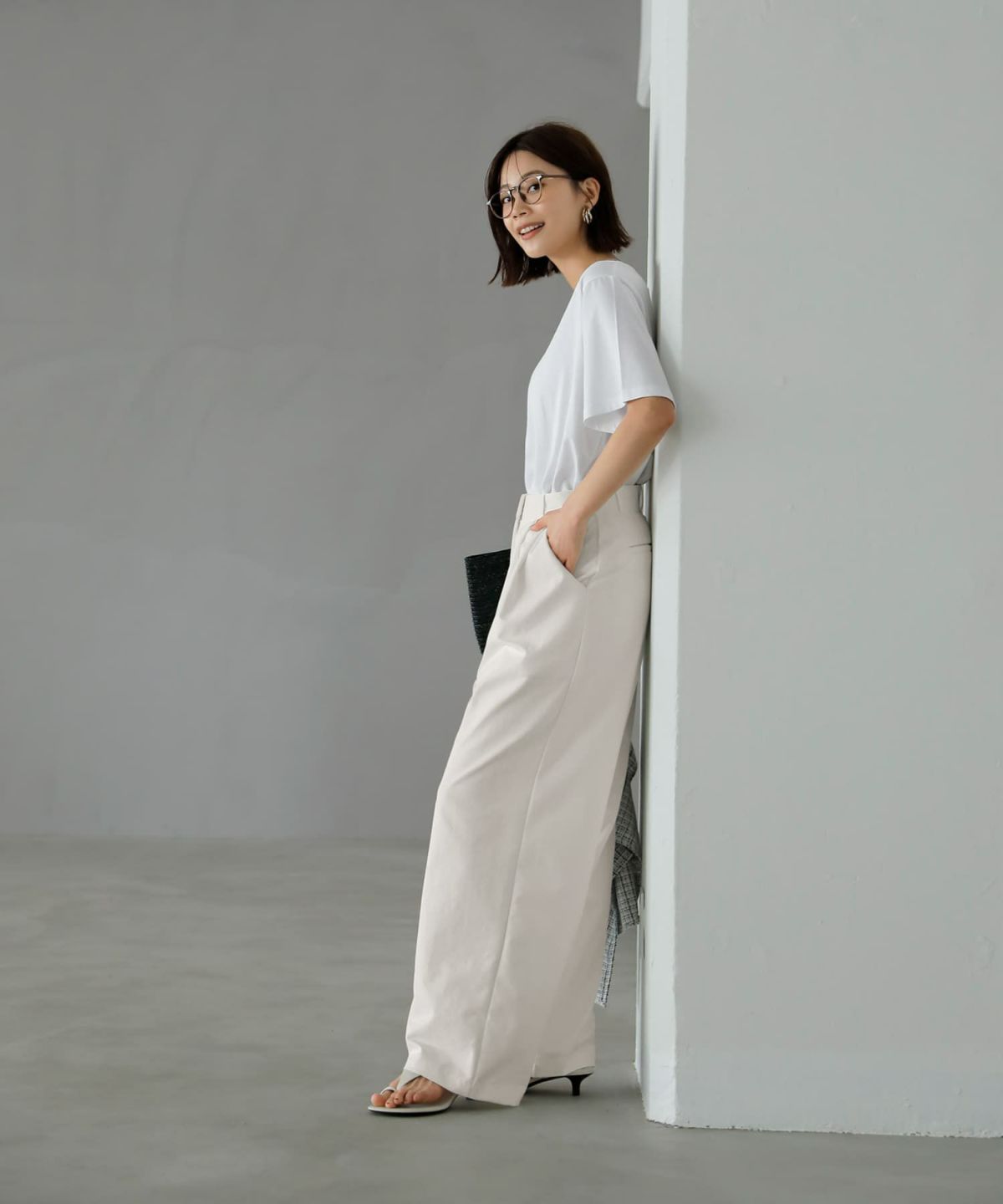 着用イメージ　167cm Sサイズ アイボリー