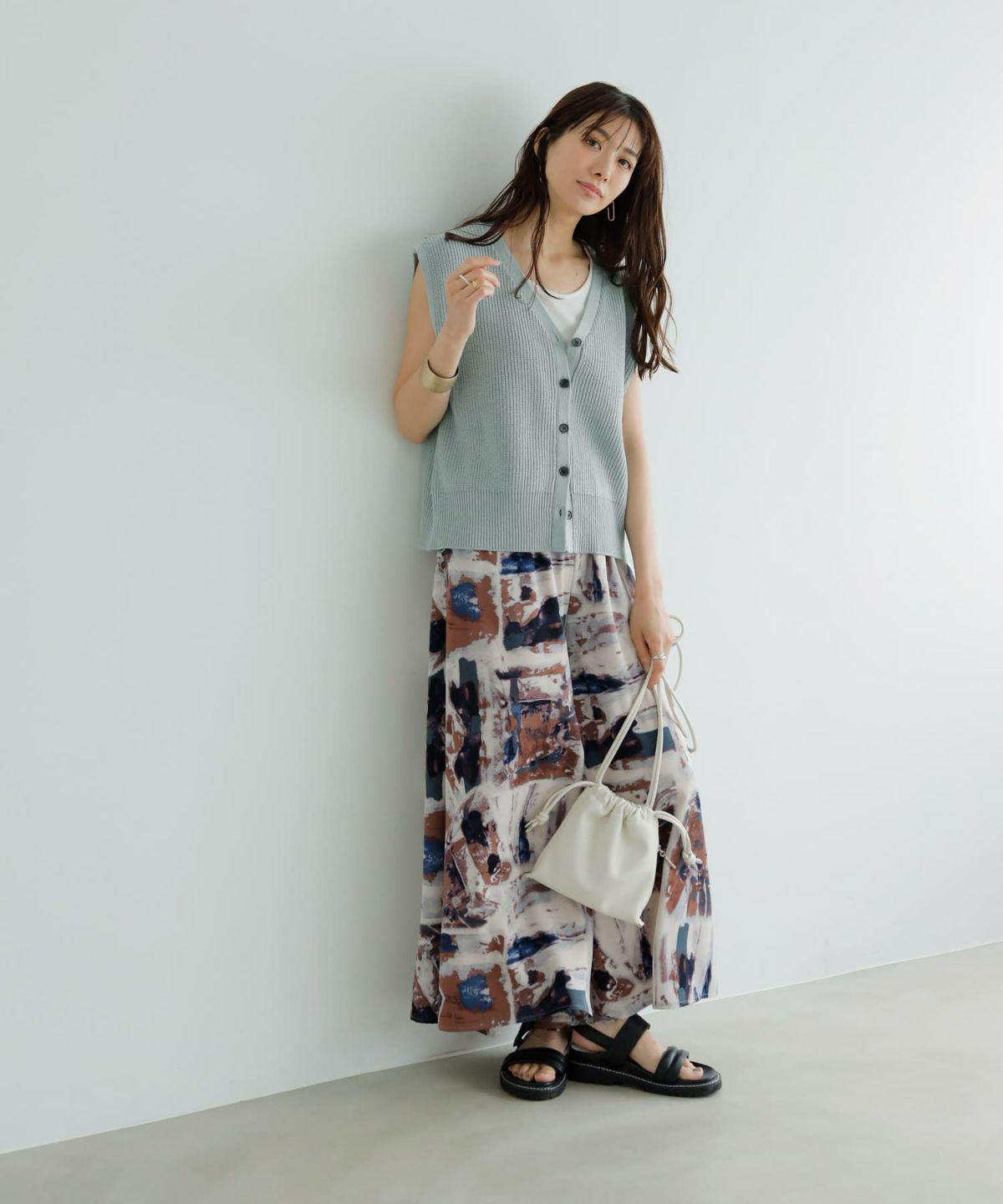 着用イメージ　165cm ミントブルー