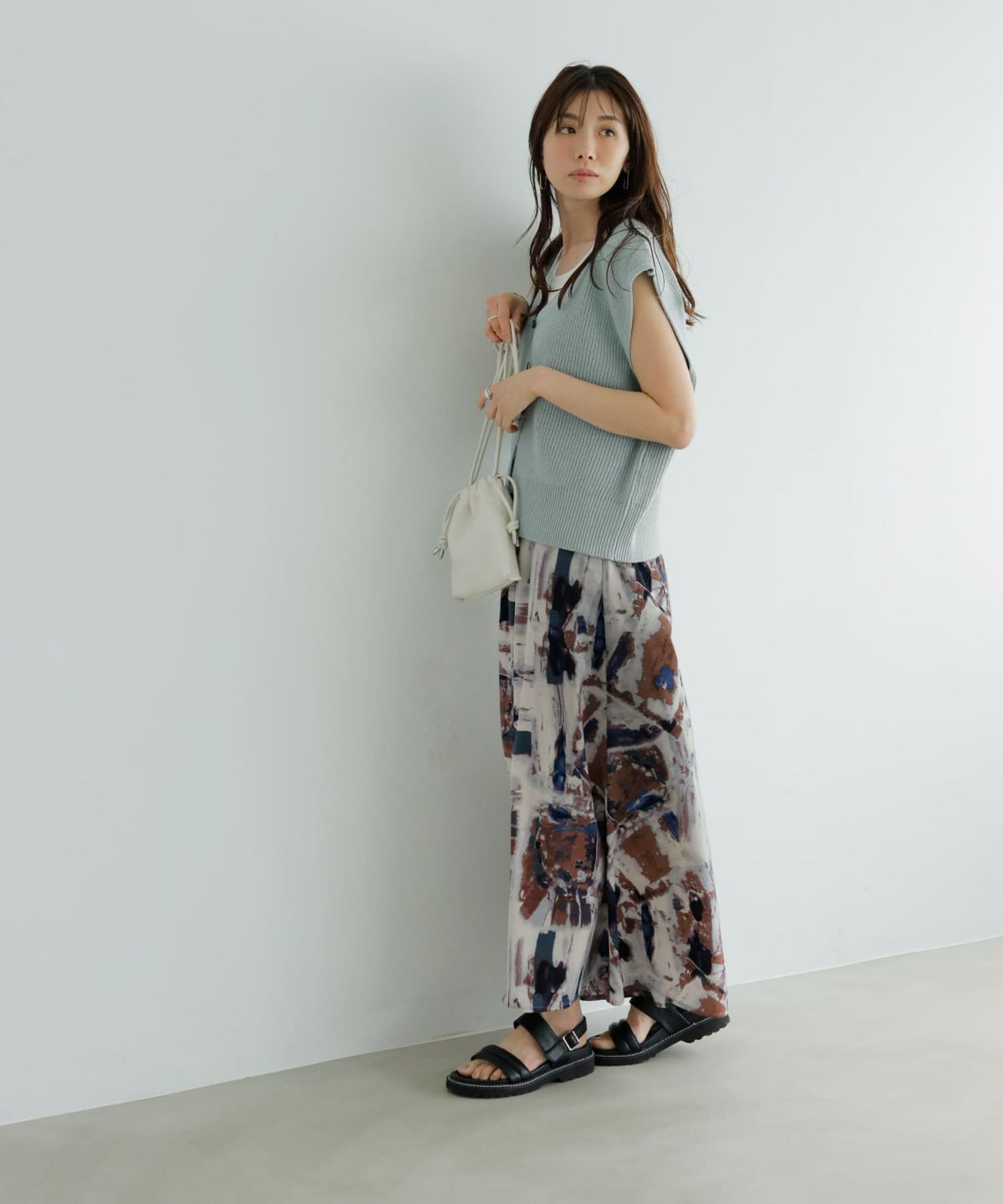 着用イメージ　165cm ミントブルー