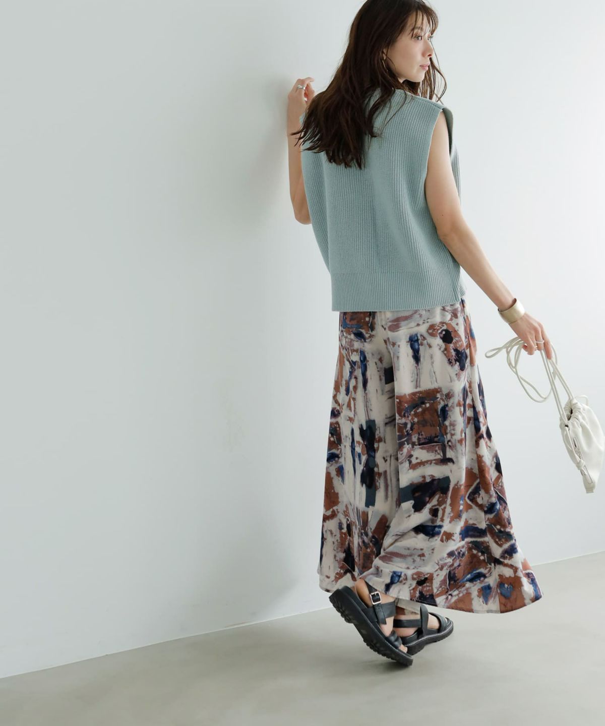 着用イメージ　165cm ミントブルー