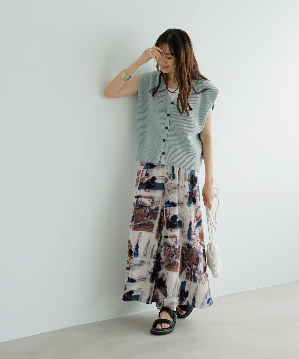 着用イメージ　165cm ミントブルー