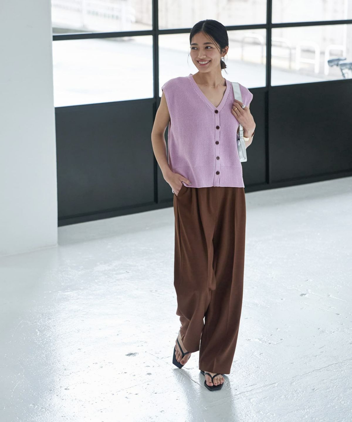 着用イメージ　167cm ラベンダー