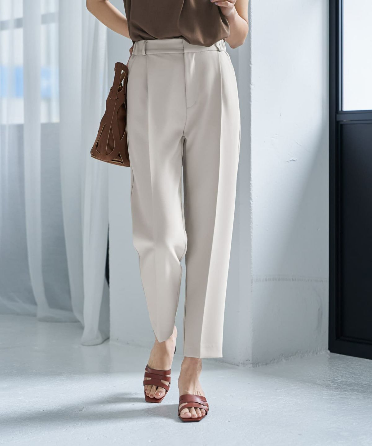 着用イメージ　167cm　エクリュベージュ