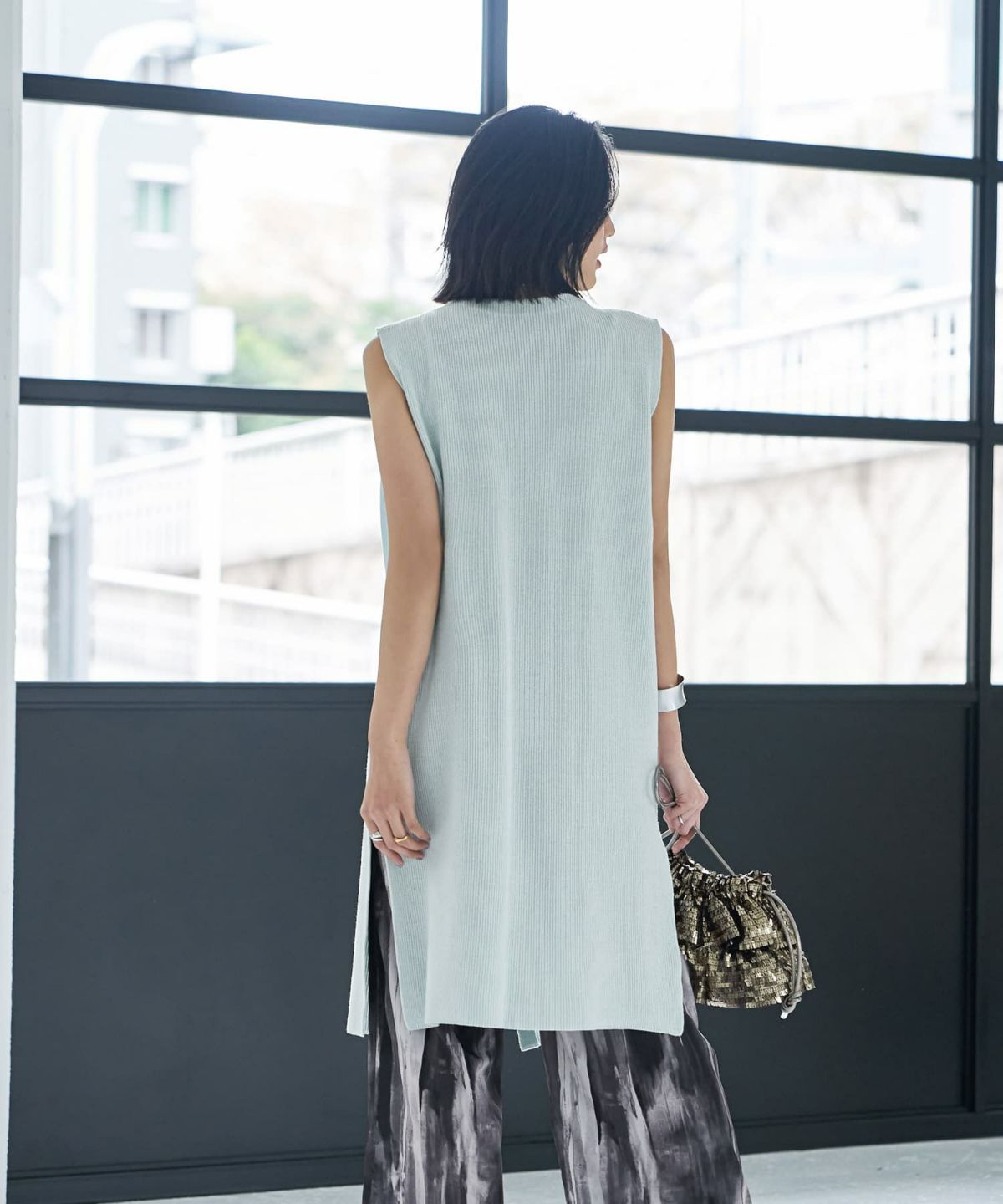 着用イメージ　167cm ミントブルー