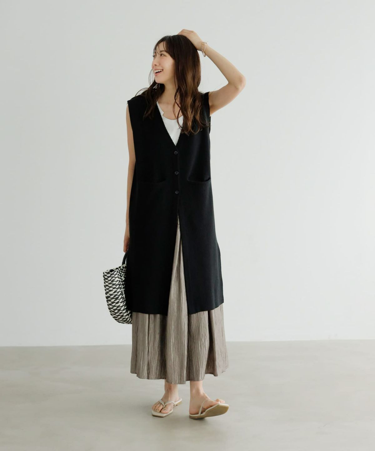 着用イメージ　165cm ブラック