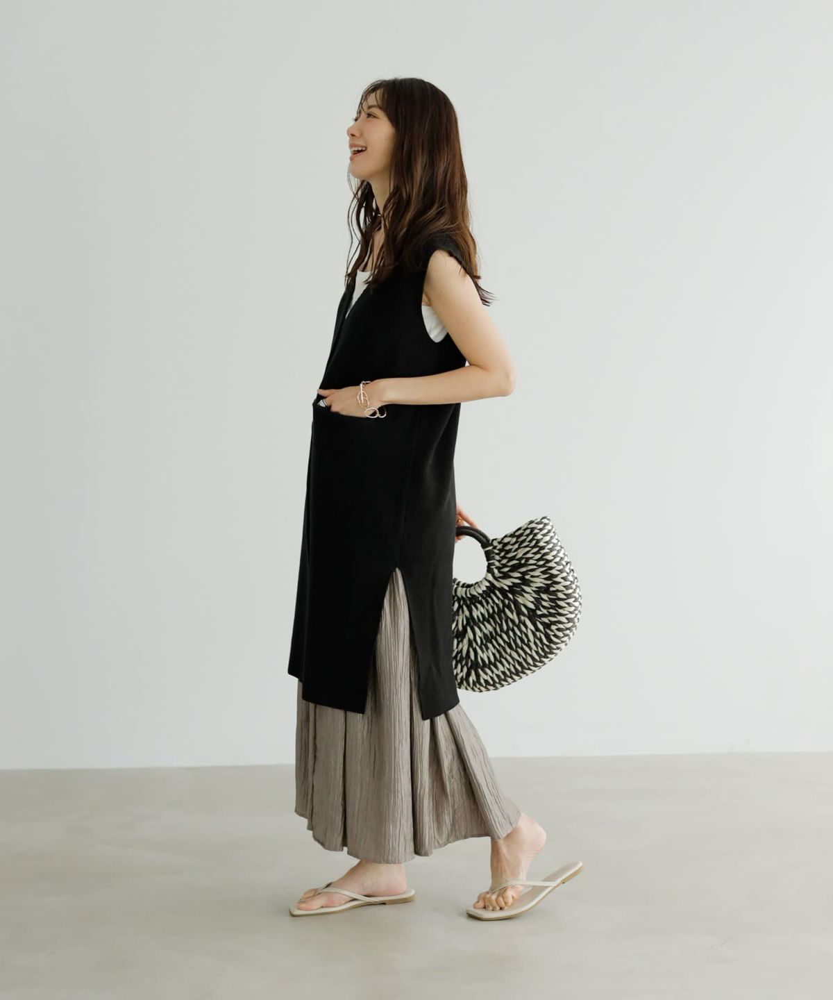 着用イメージ　165cm ブラック