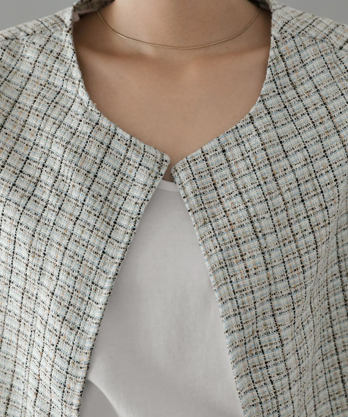 着用イメージ　167cm ホワイトミックス