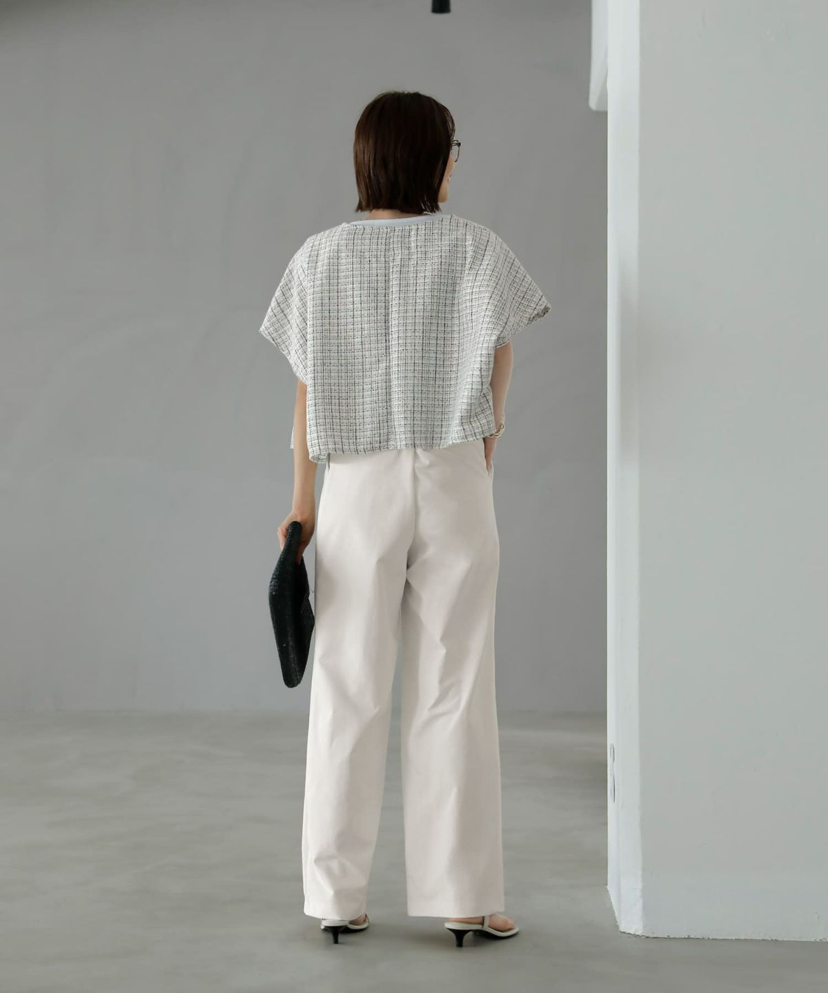 着用イメージ　167cm ホワイトミックス