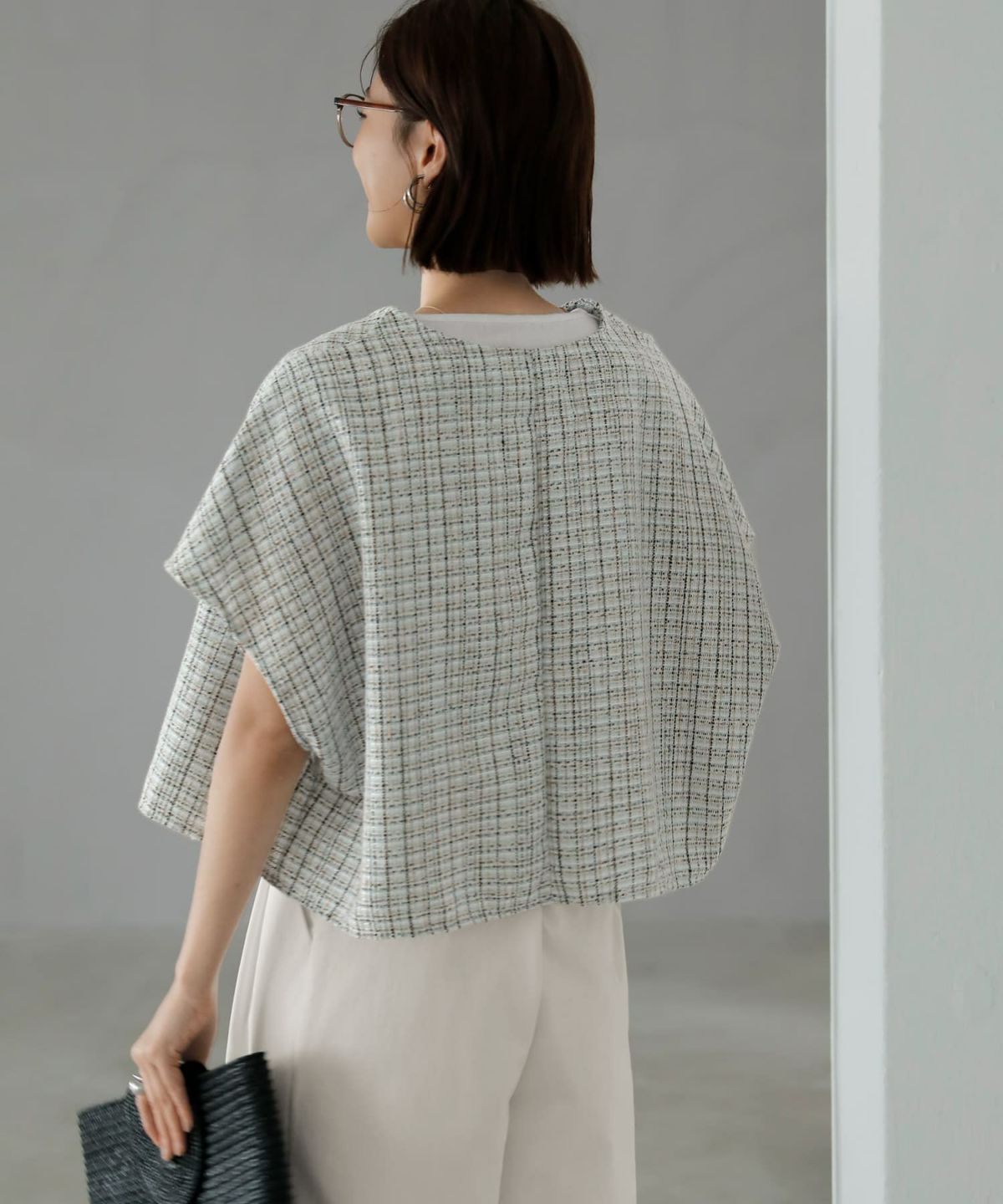 着用イメージ　167cm ホワイトミックス