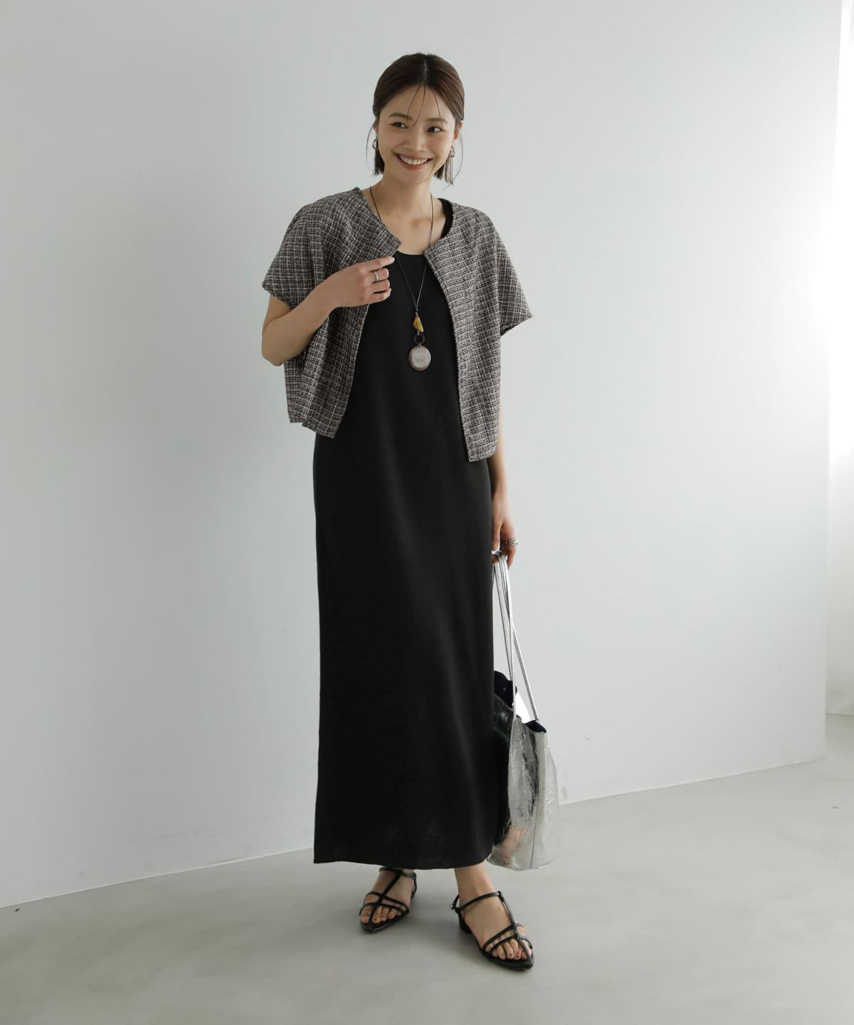 着用イメージ　167cm ブラックミックス