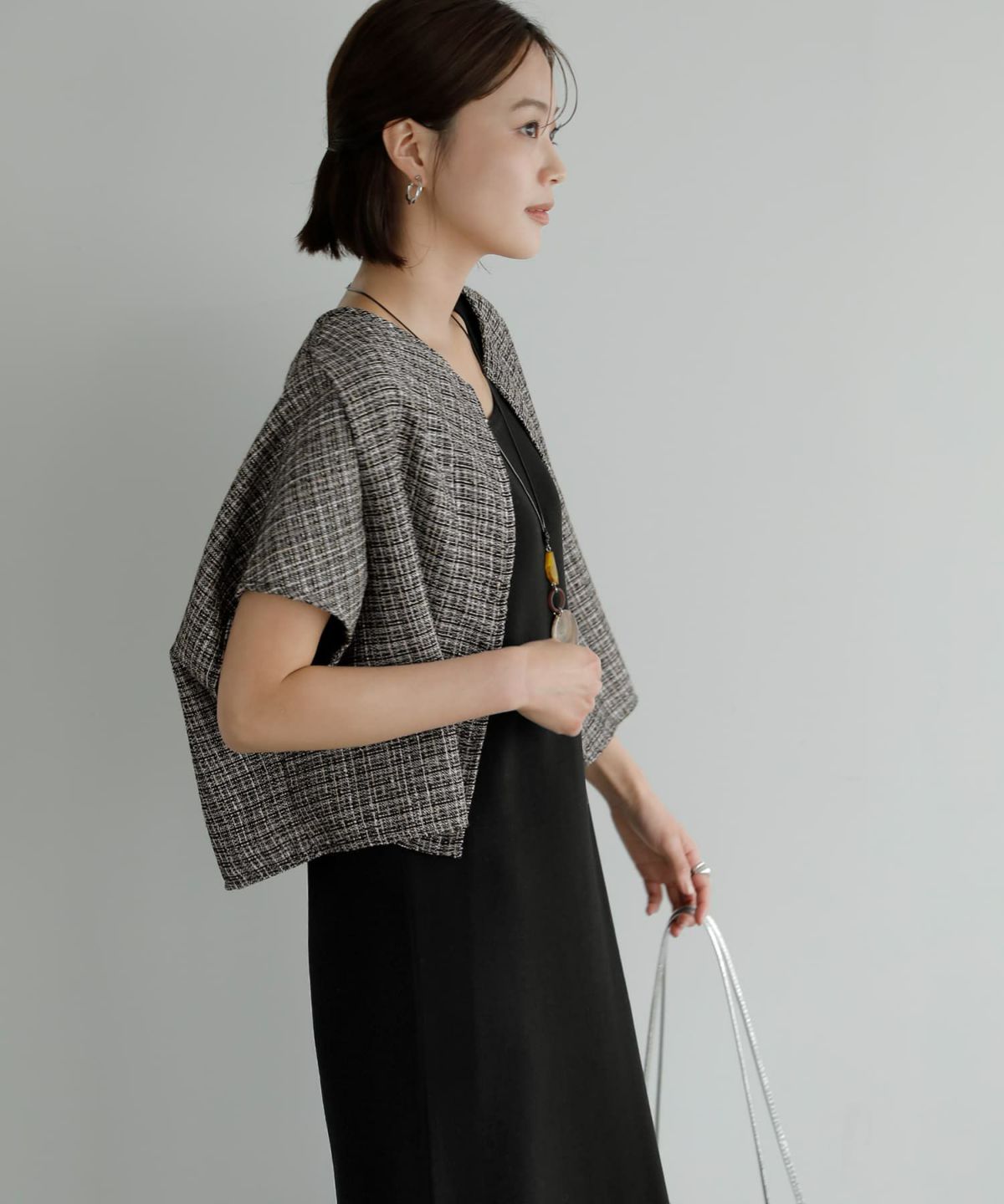 着用イメージ　167cm ブラックミックス