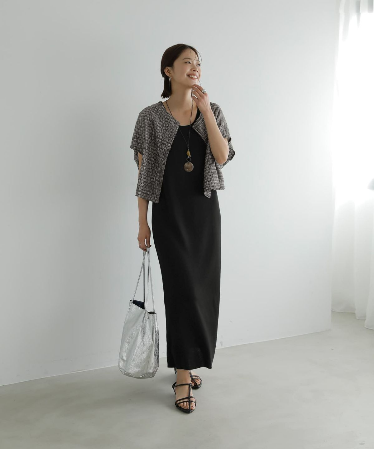 着用イメージ　167cm ブラックミックス