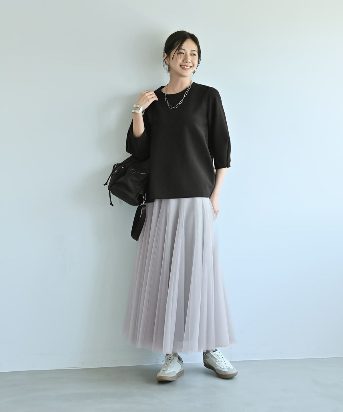 着用イメージ　172cm ブラック