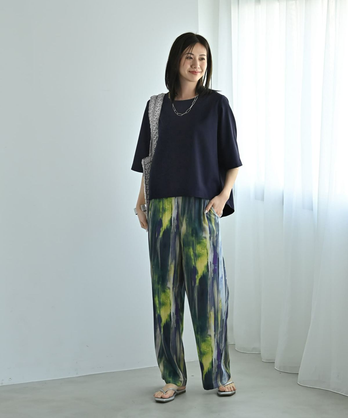 着用イメージ　172cm ネイビー