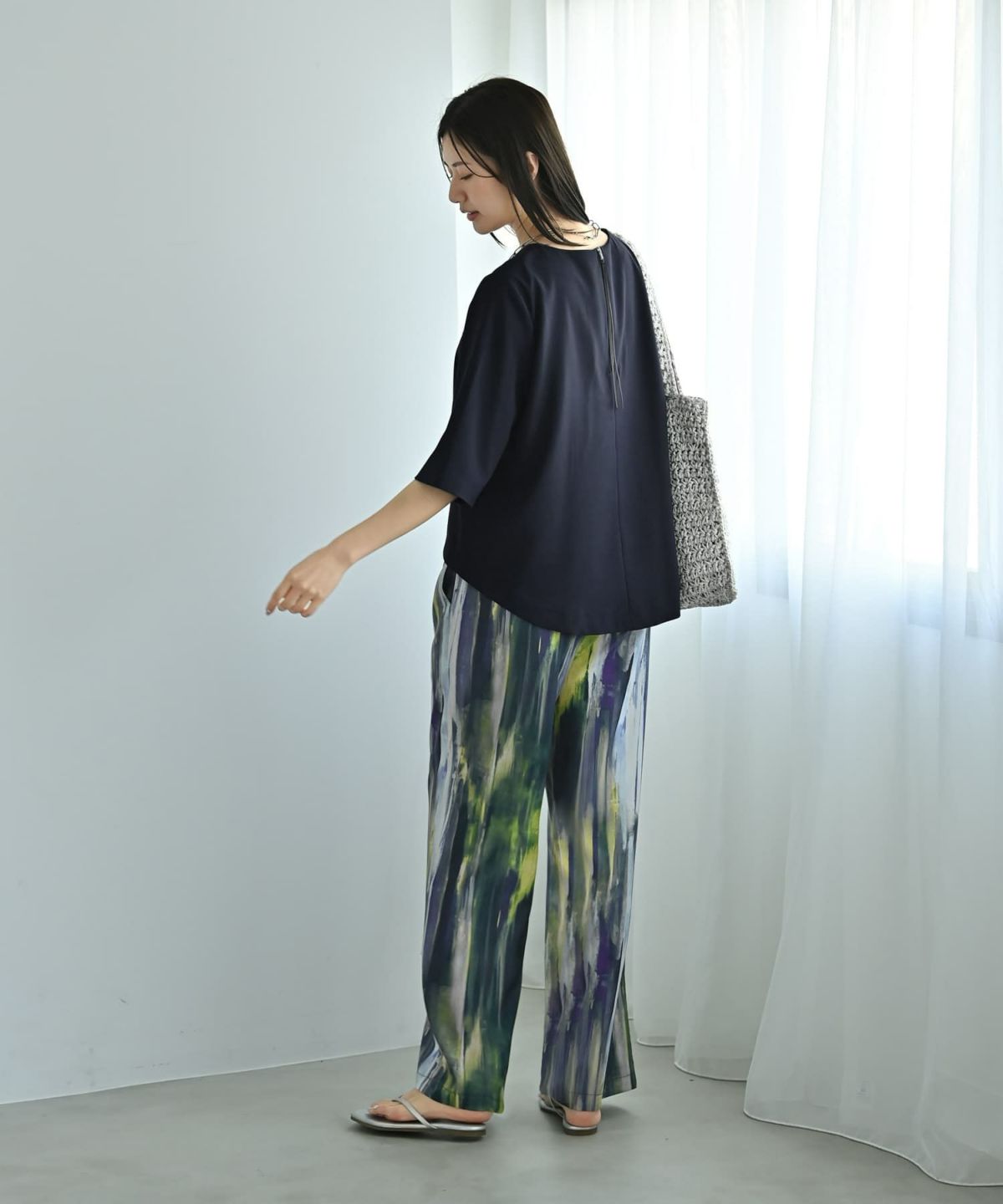 着用イメージ　172cm ネイビー