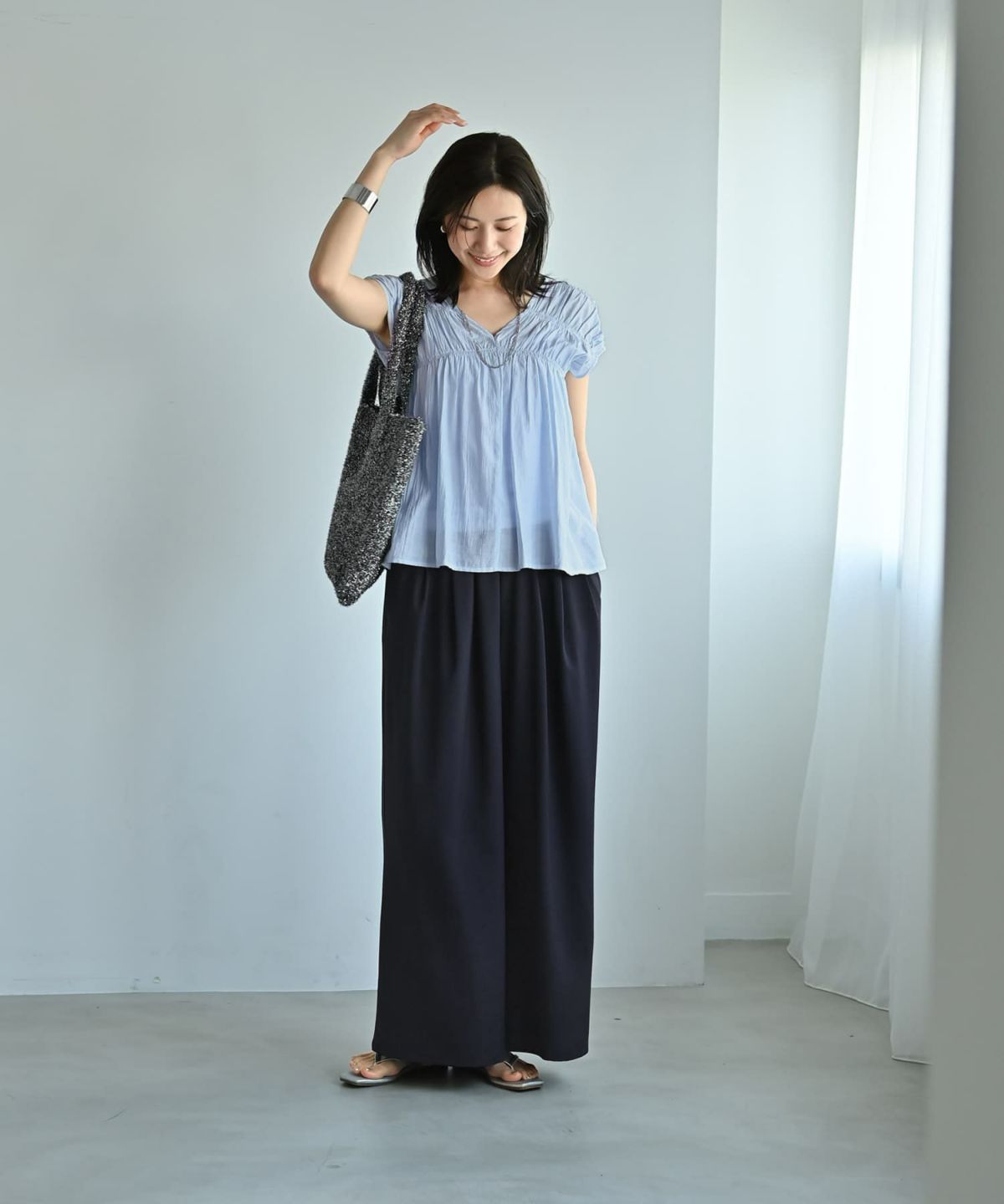 着用イメージ 172cm ネイビー