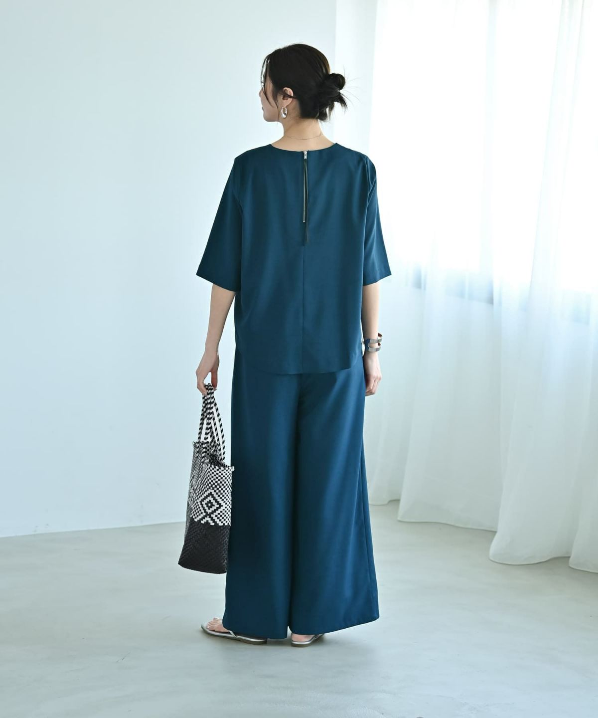 着用イメージ 172cm ブルーグリーン