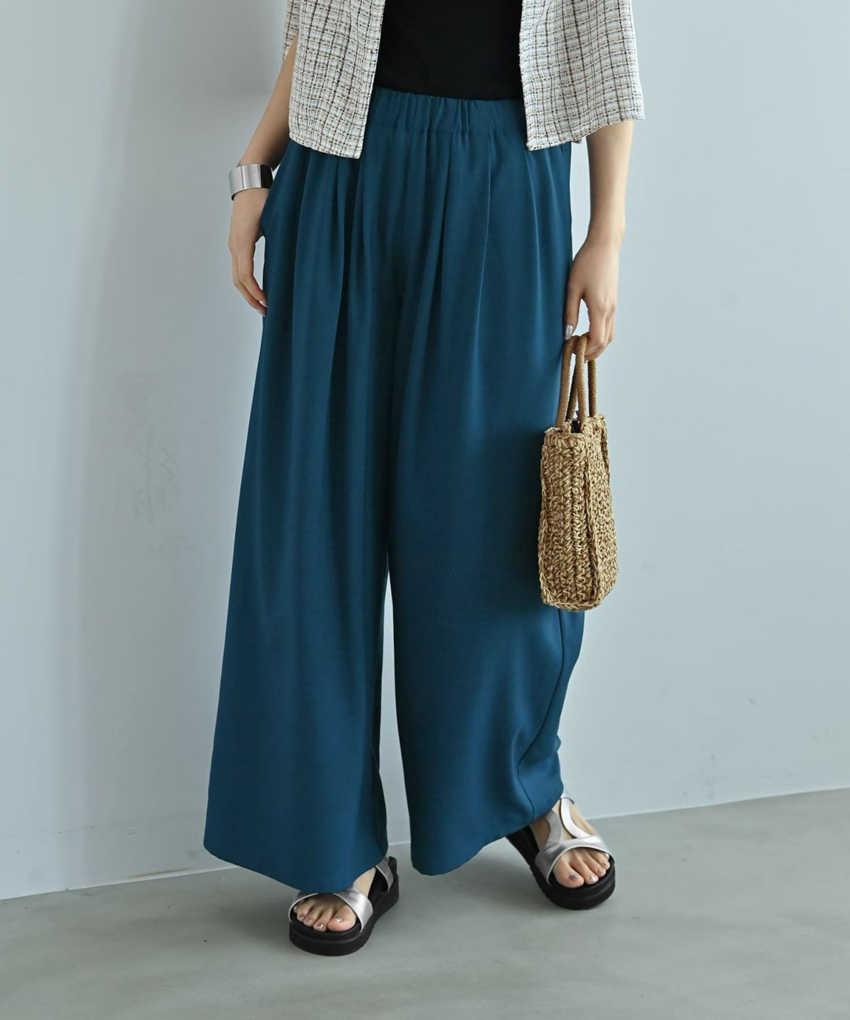 着用イメージ 172cm ブルーグリーン