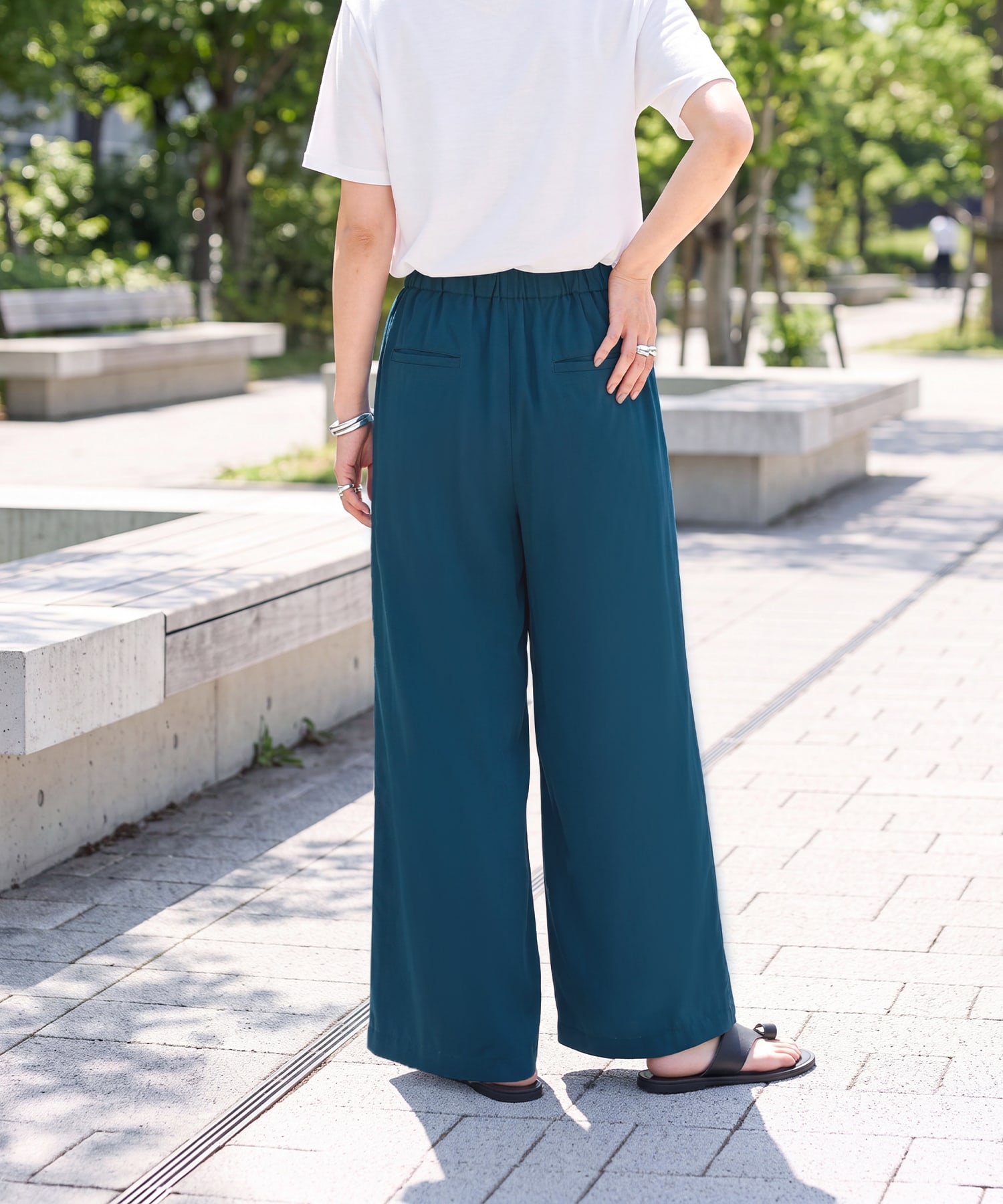 着用イメージ 172cm ブルーグリーン