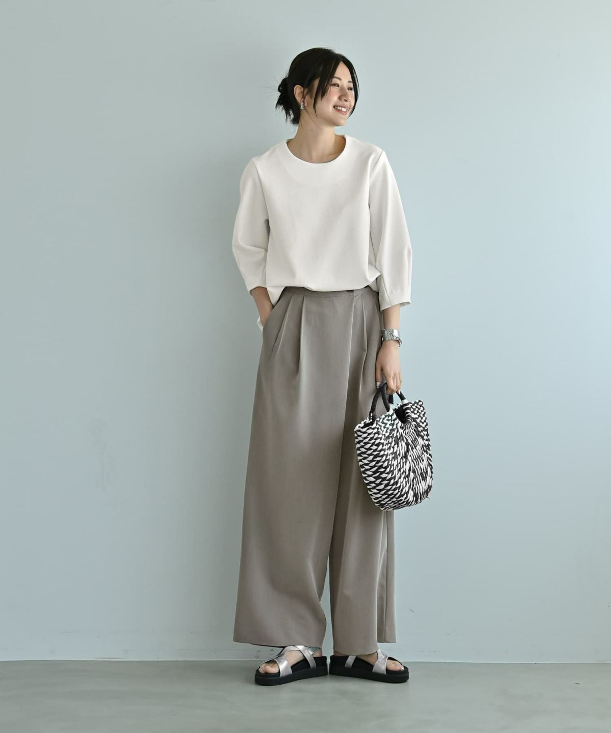 着用イメージ 172cm オリーブグレー