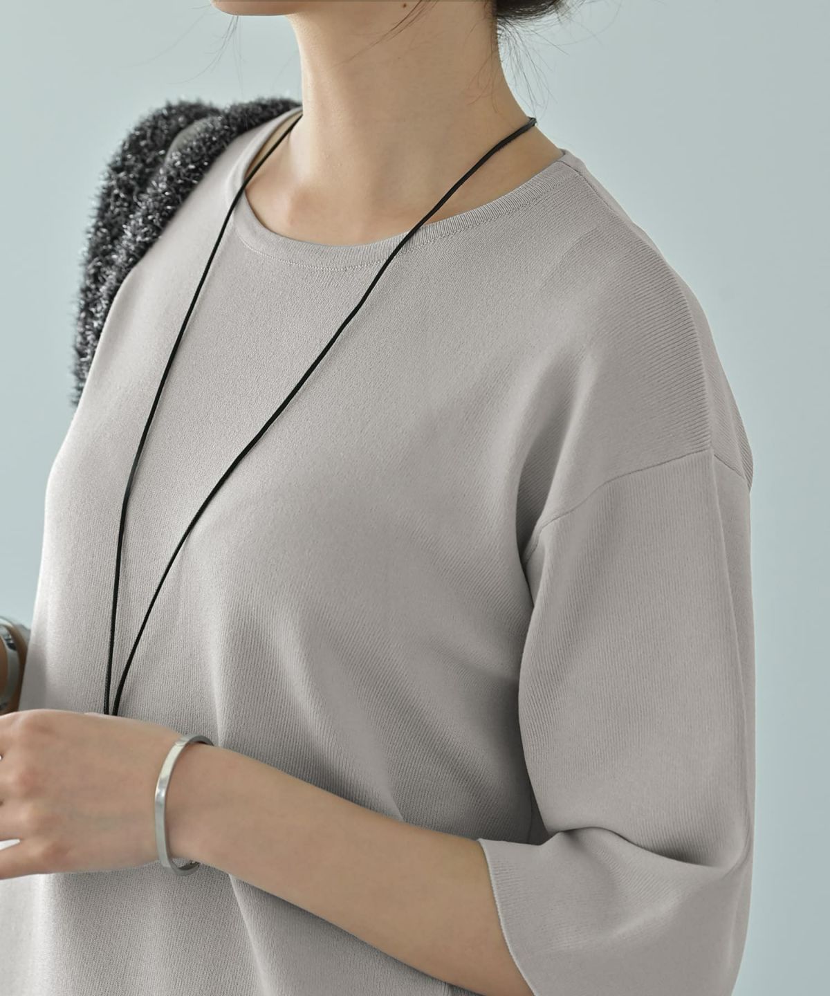 着用イメージ　172cm ライトグレー