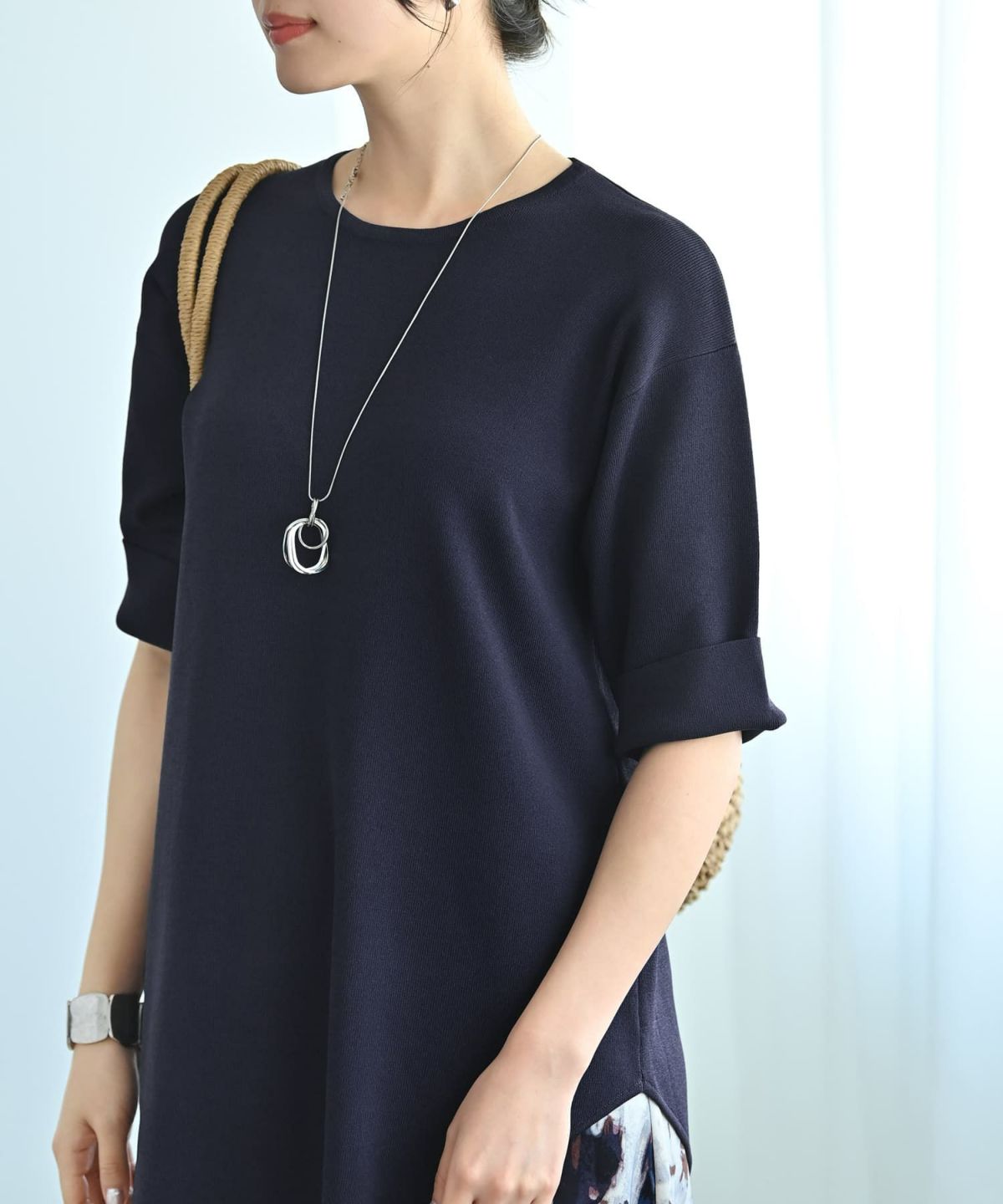 着用イメージ　172cm ネイビー