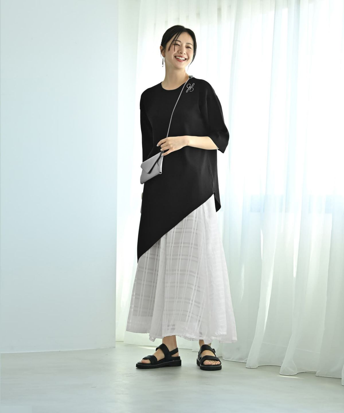 着用イメージ　172cm ホワイト