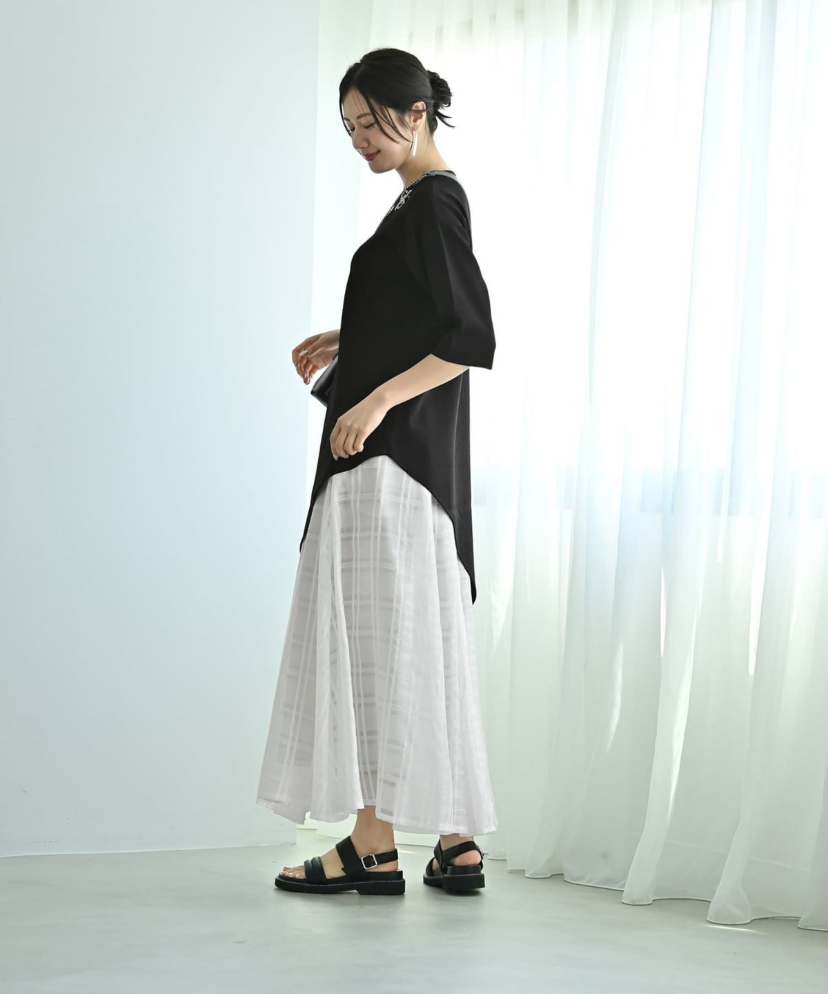 着用イメージ　172cm ホワイト