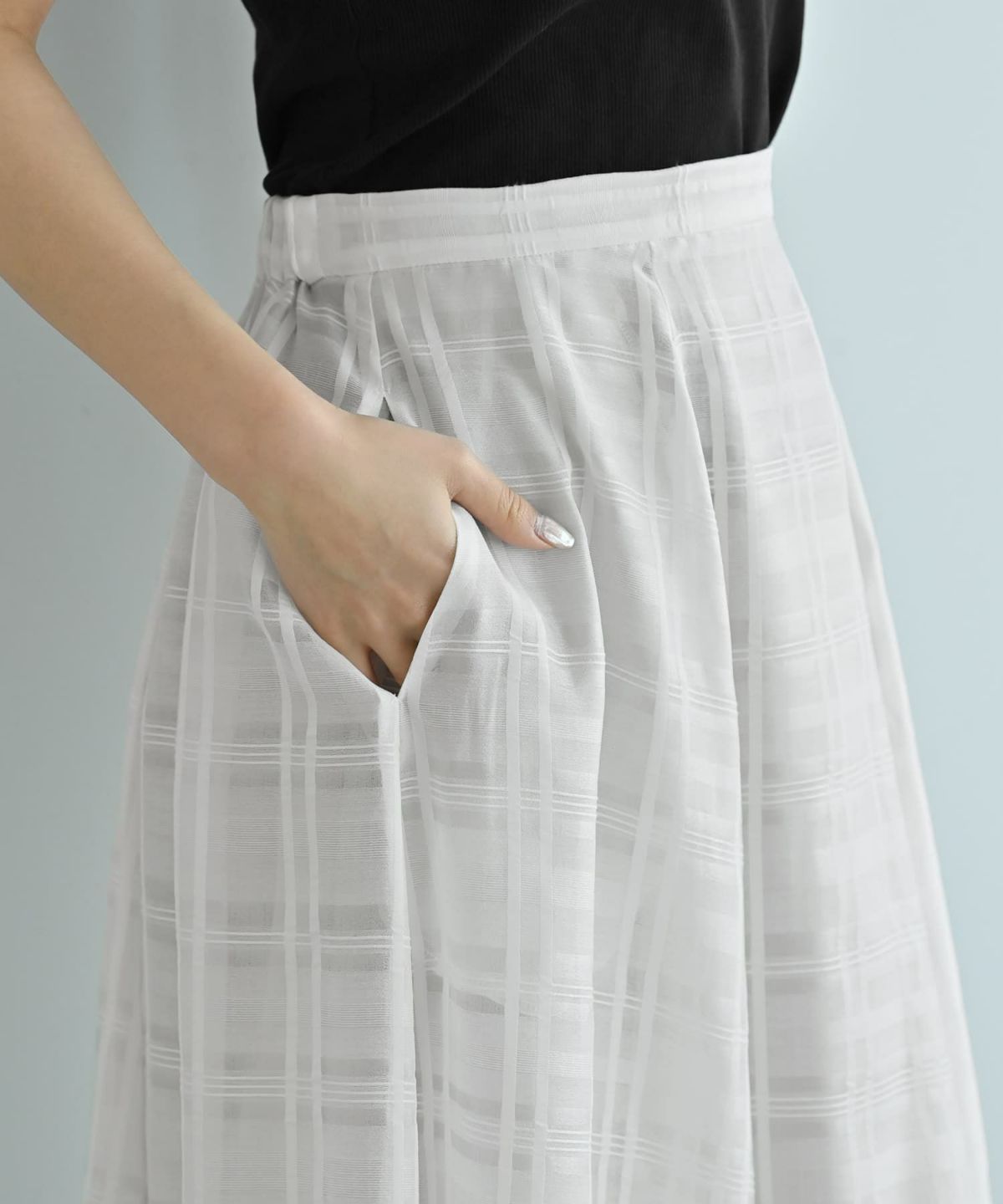 着用イメージ　172cm ホワイト