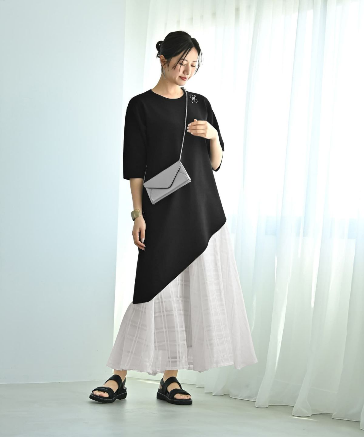 着用イメージ　172cm ホワイト