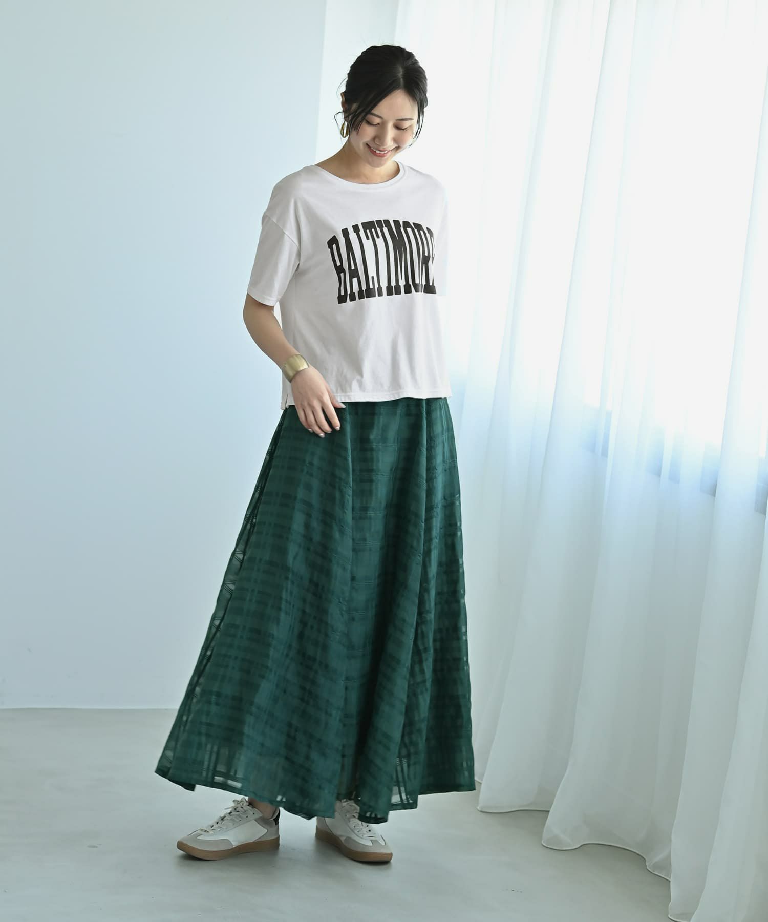 着用イメージ　172cm グリーン