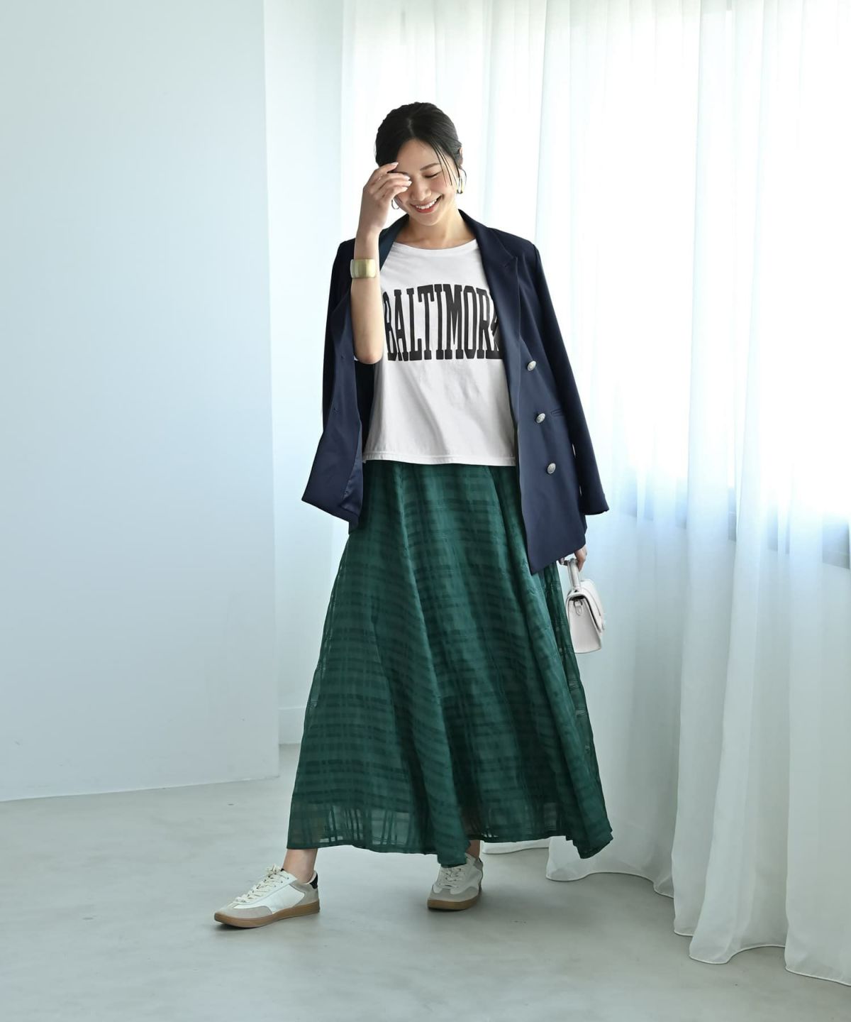 着用イメージ　172cm グリーン