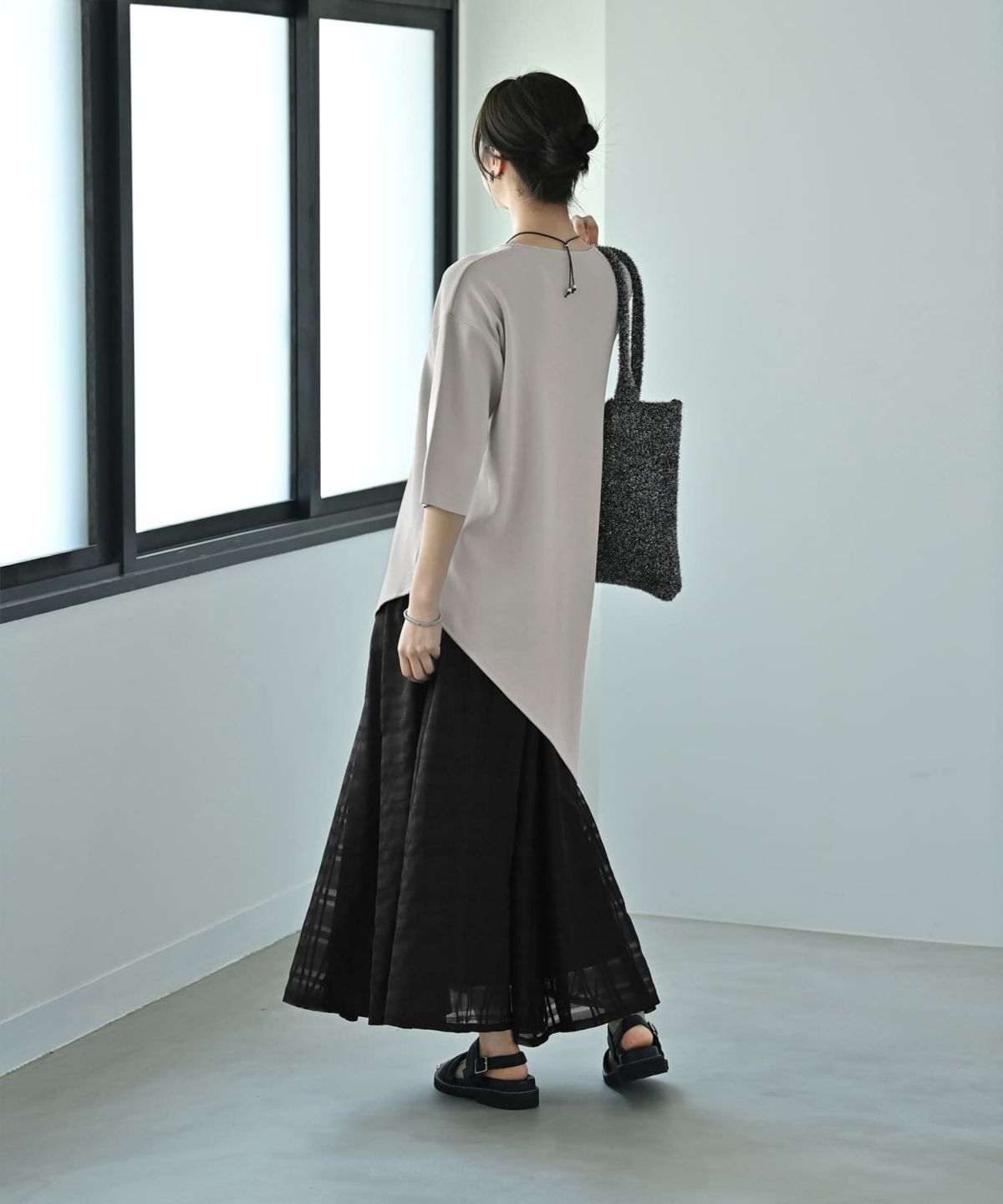 着用イメージ　172cm ブラック