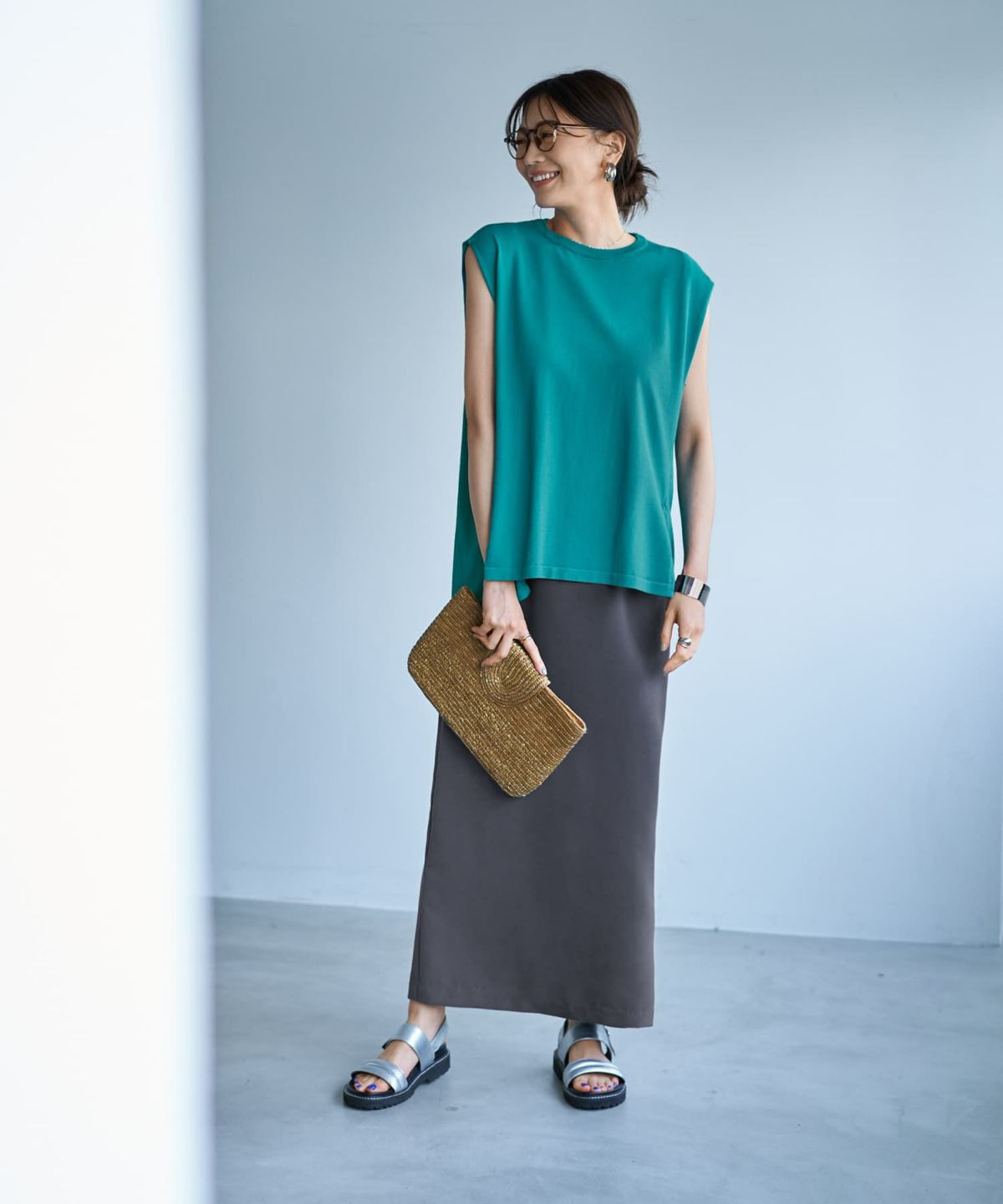 着用イメージ　166cm 02サイズ　チャコール