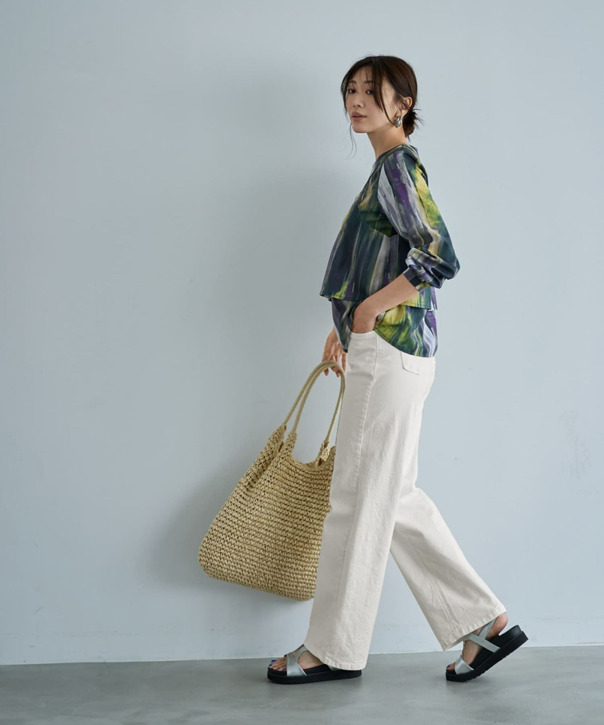 着用イメージ　166cm パープルミックス