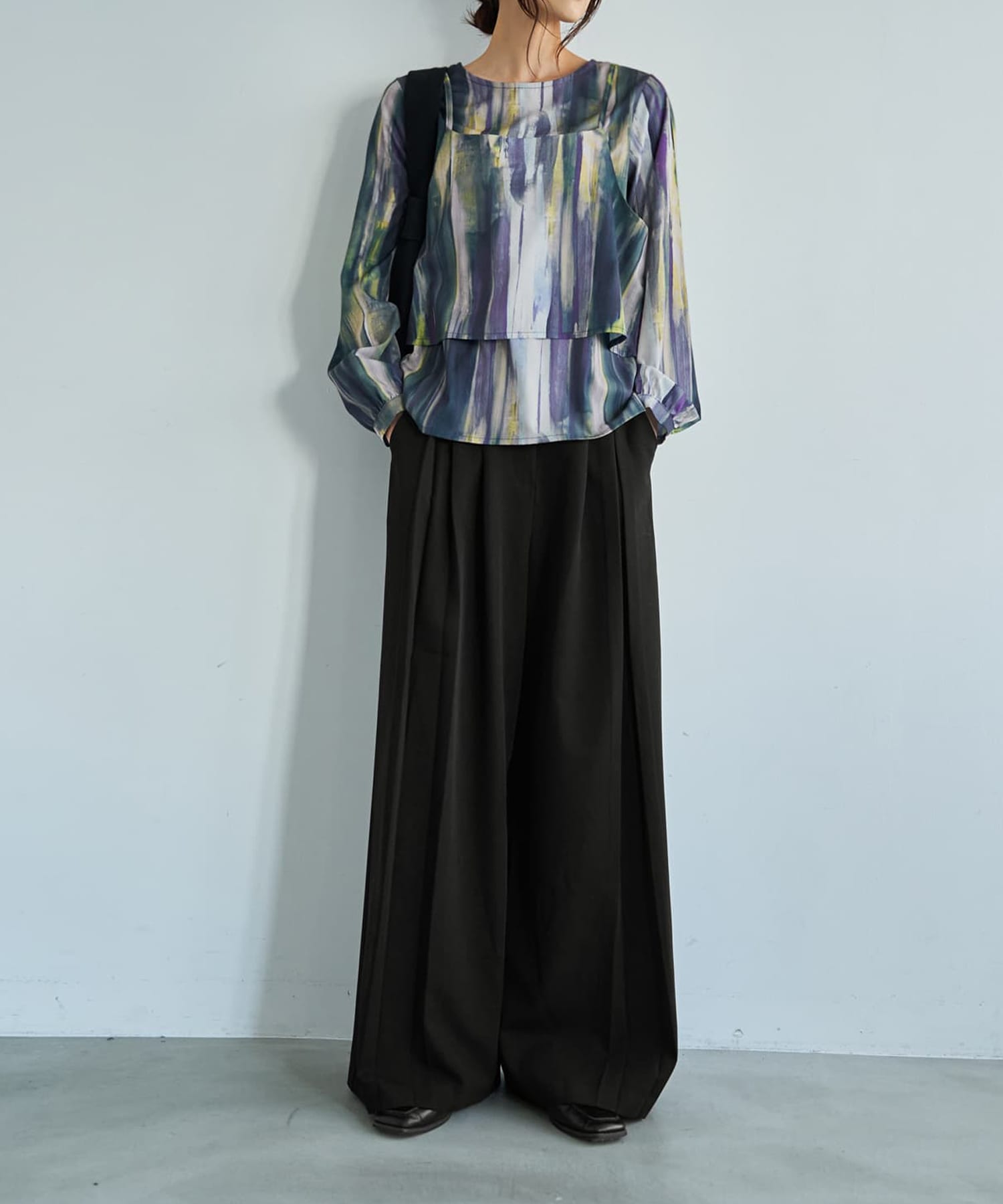着用イメージ　166cm パープルミックス