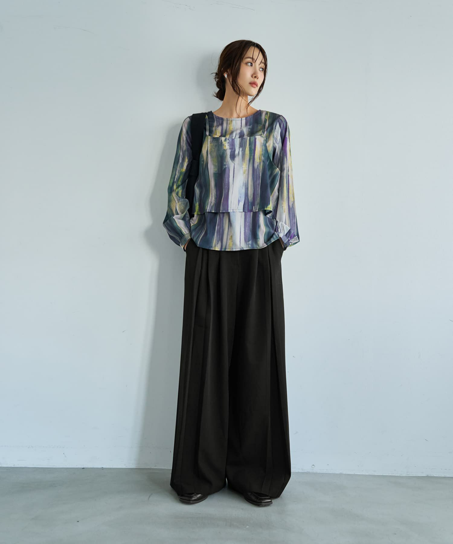 着用イメージ　165cm パープルミックス
