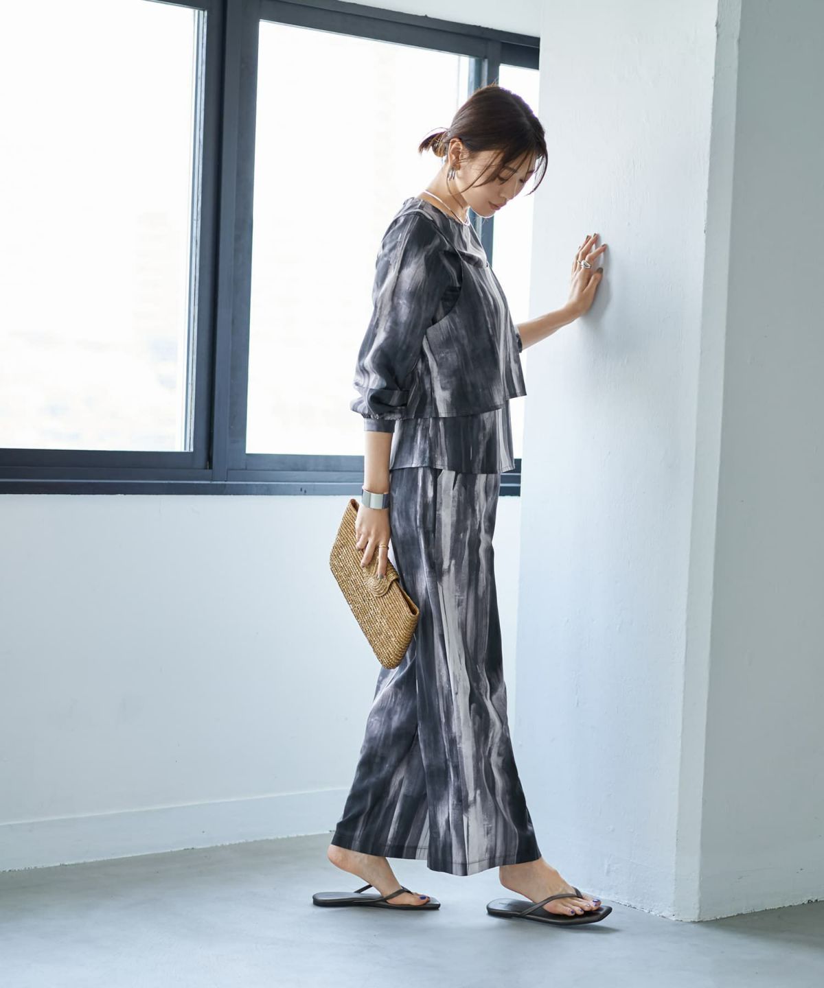 着用イメージ　166cm ブラックミックス