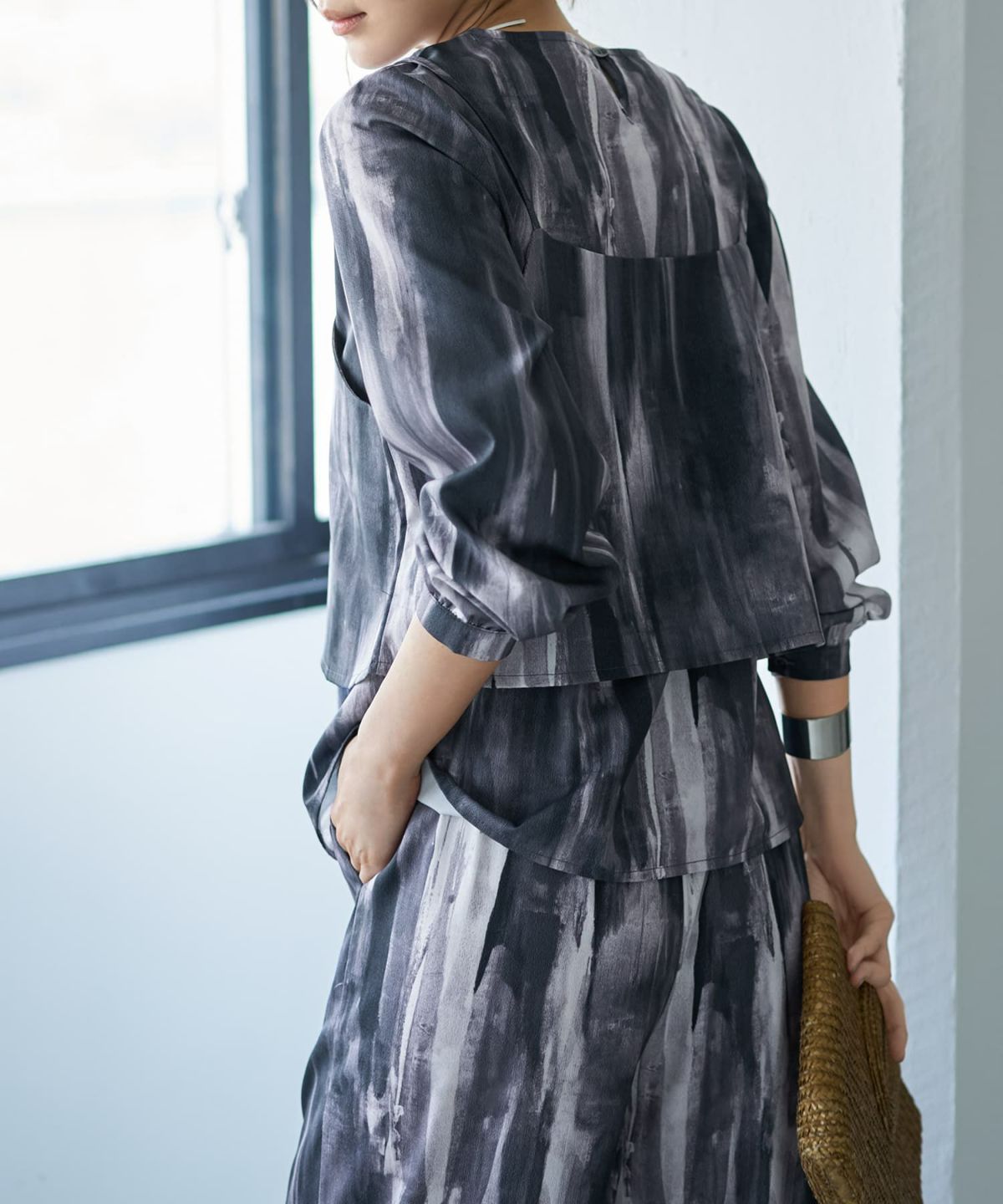 着用イメージ　166cm ブラックミックス