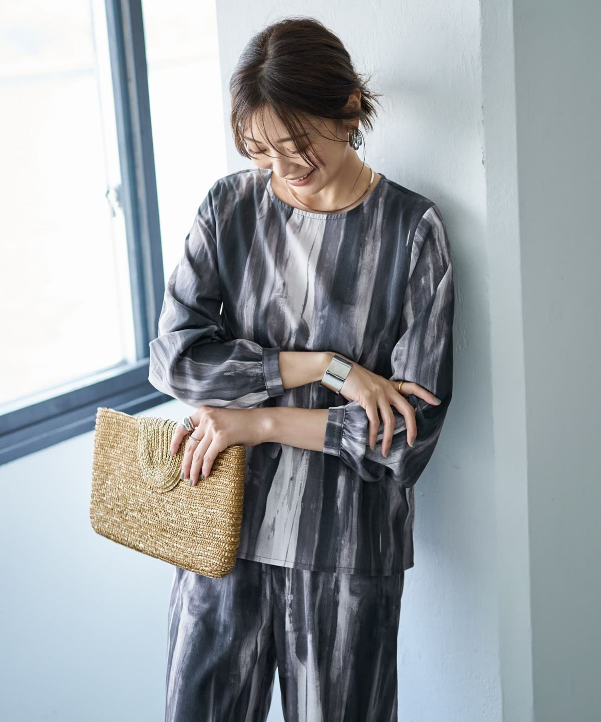 着用イメージ　166cm ブラックミックス