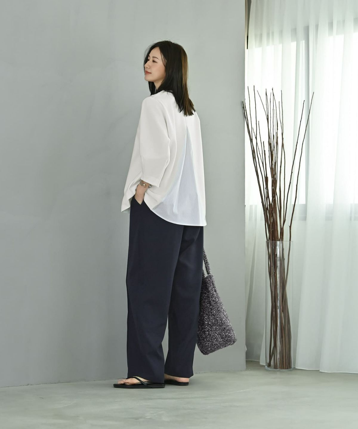 着用イメージ 172cm ホワイト F