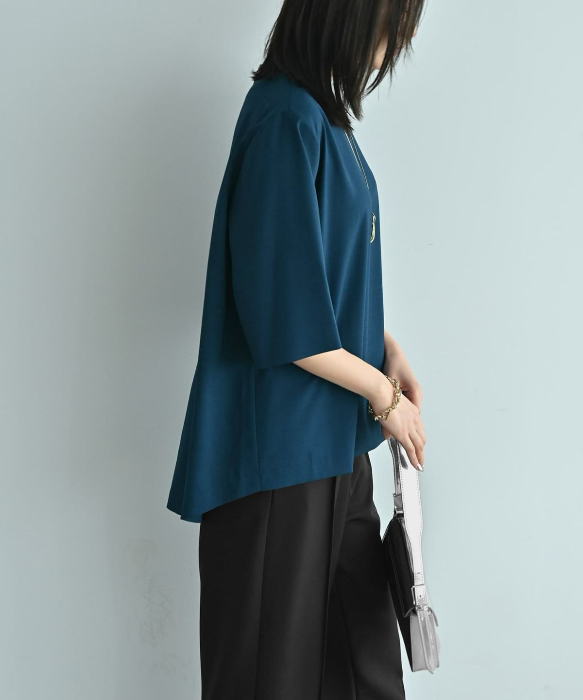 着用イメージ 172cm ブルーグリーン F