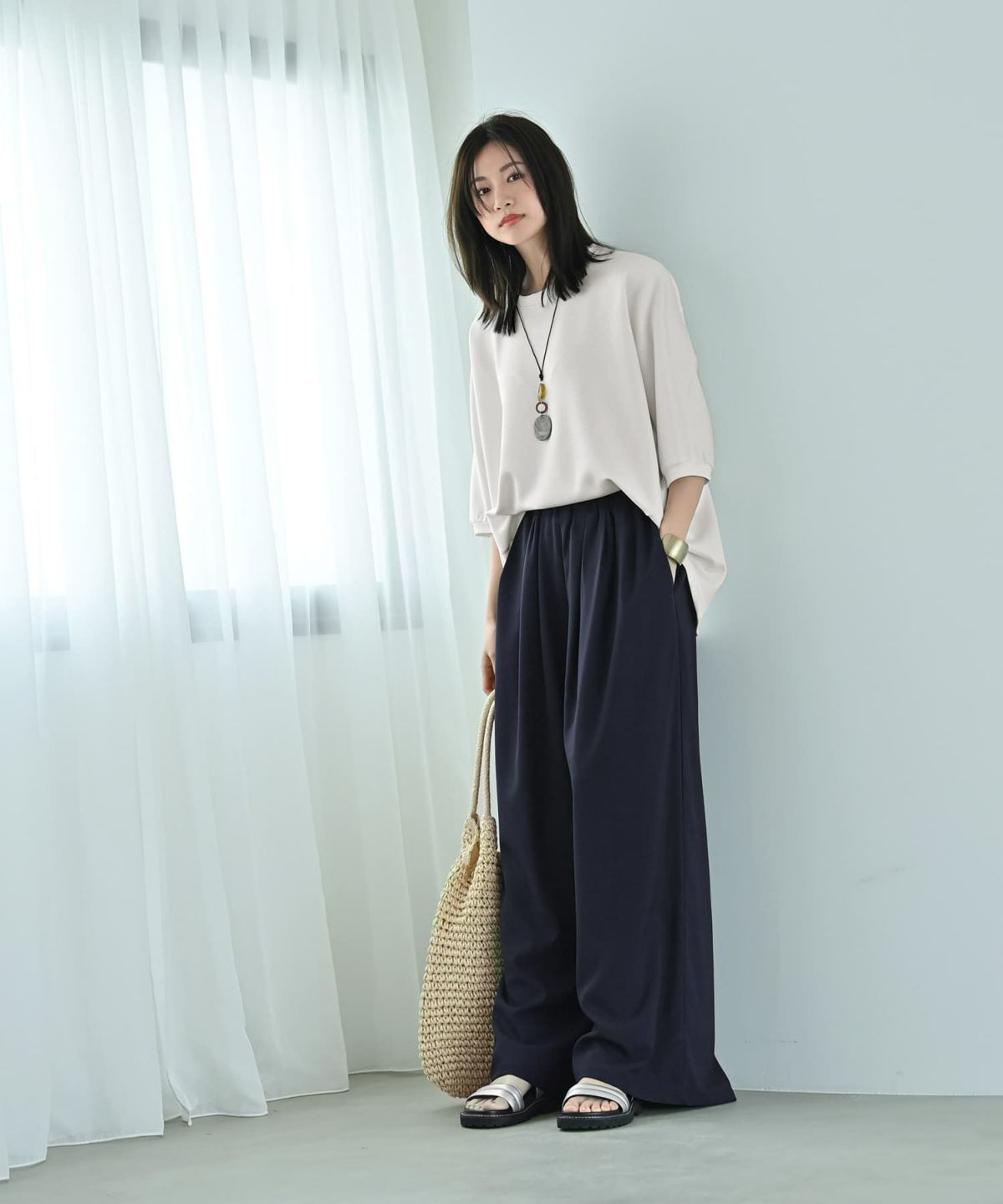 着用イメージ 172cm ネイビー F